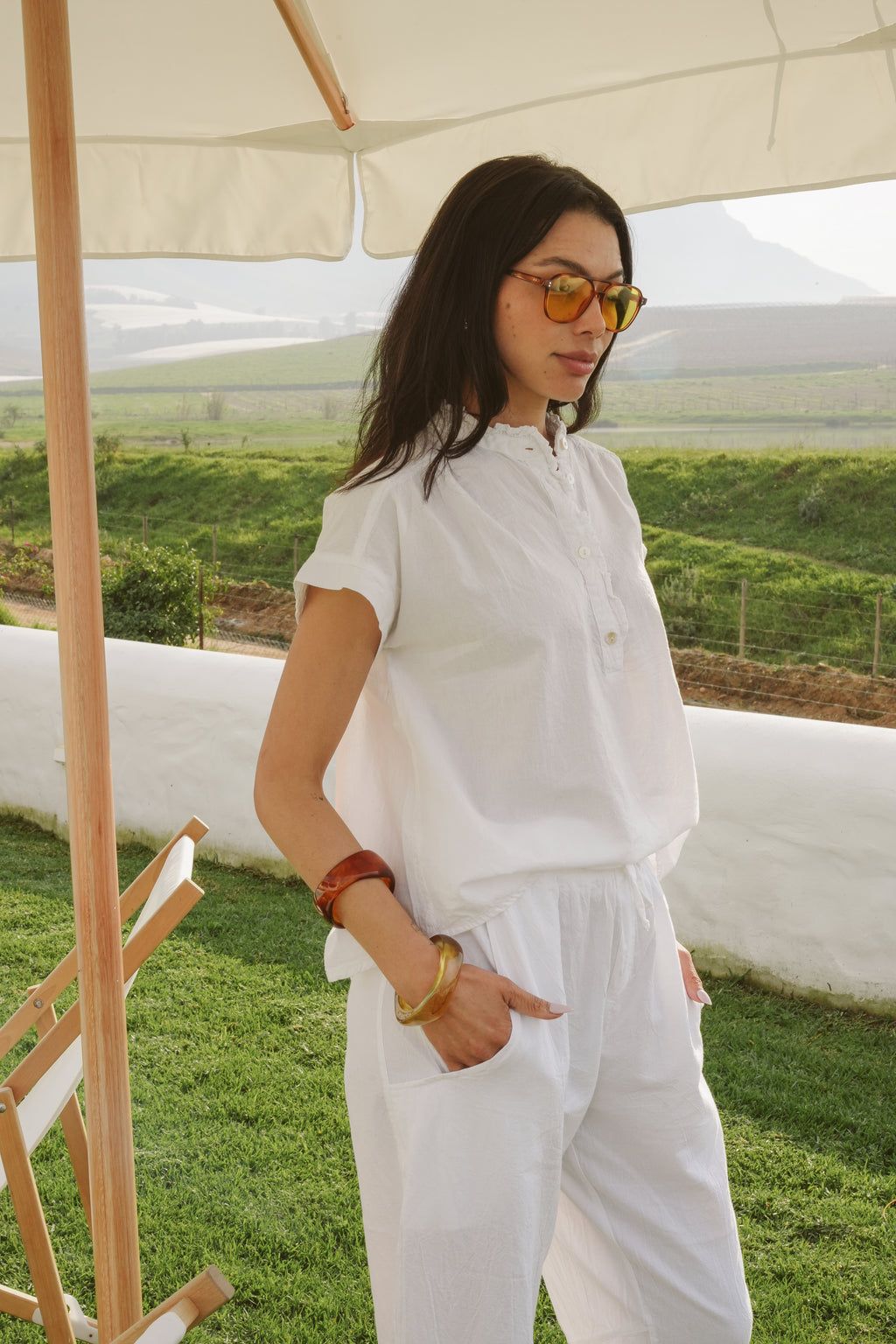 Coralie Cotton Frilly Blouse