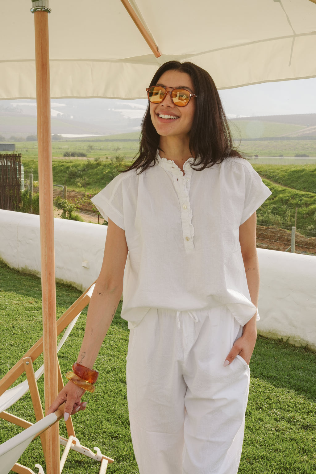 Coralie Cotton Frilly Blouse