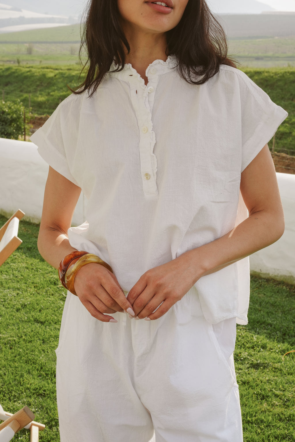 Coralie Cotton Frilly Blouse