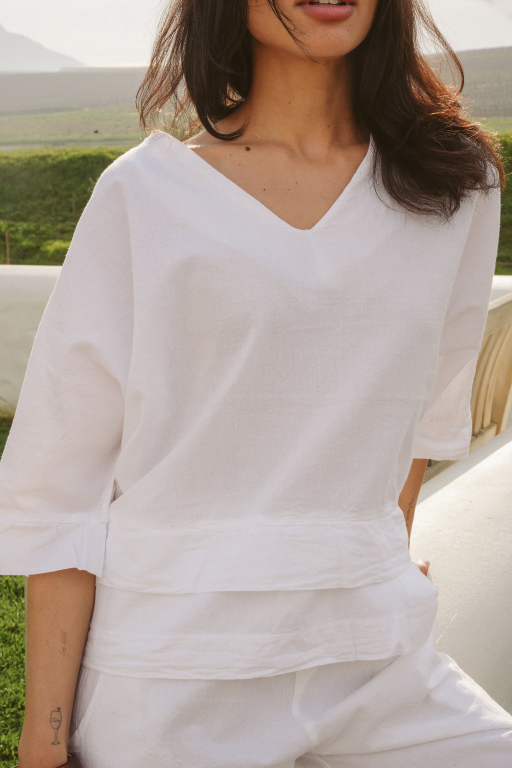 Bee Cotton Tiered Top
