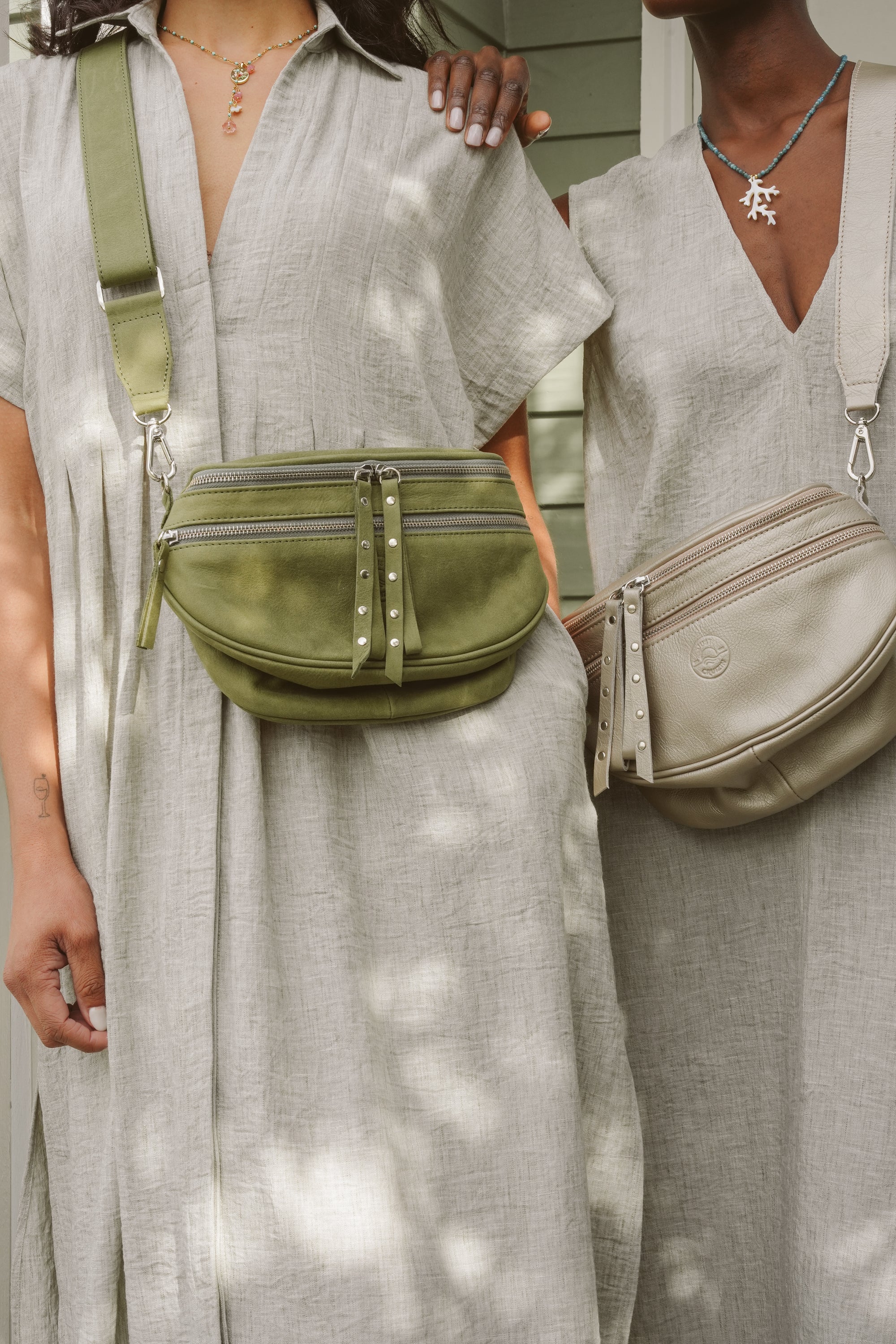 Kelly Leather Crossbody Moon Bag