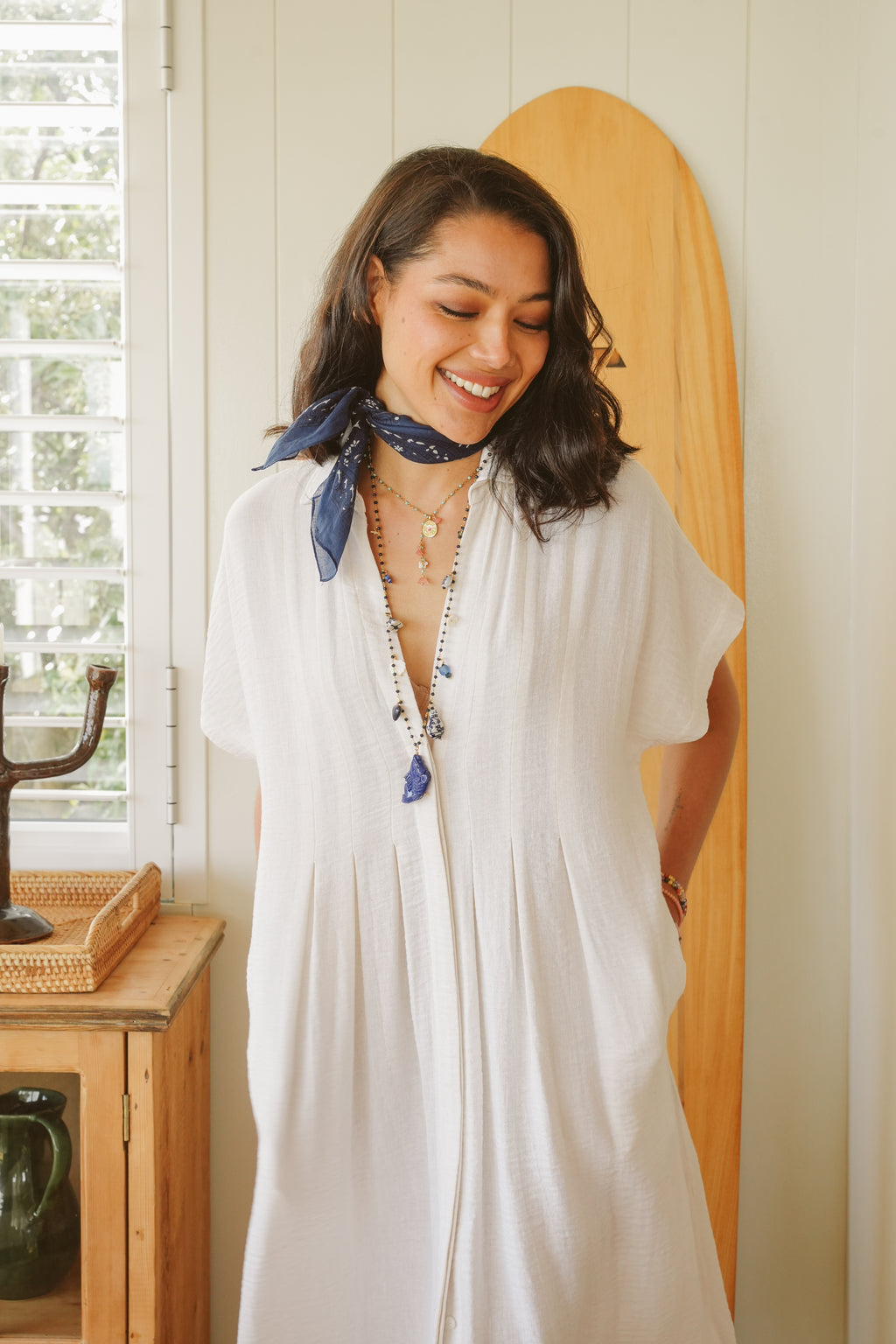 Daisy Linen Pleat Dress