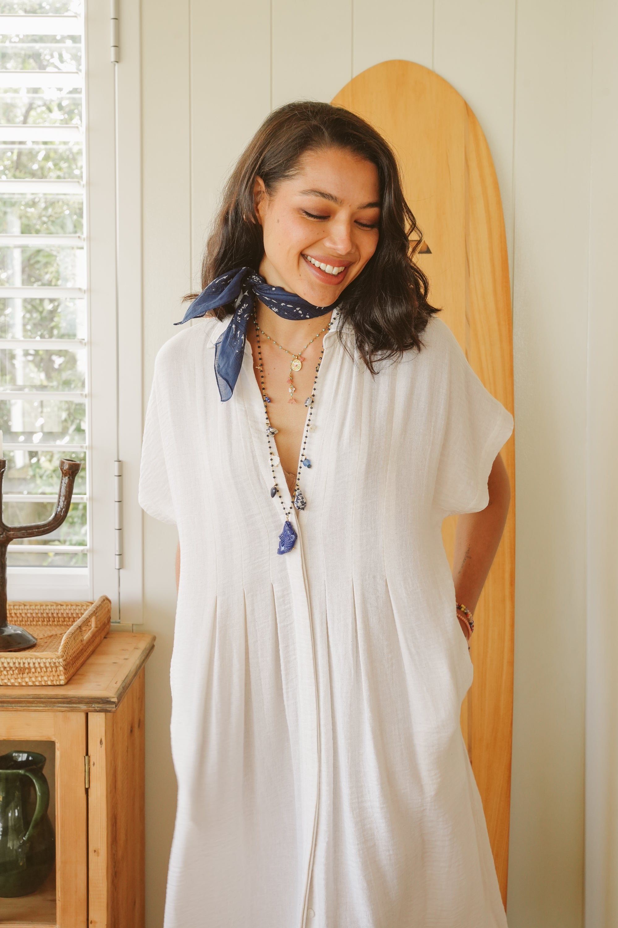 Daisy Linen Pleat Dress