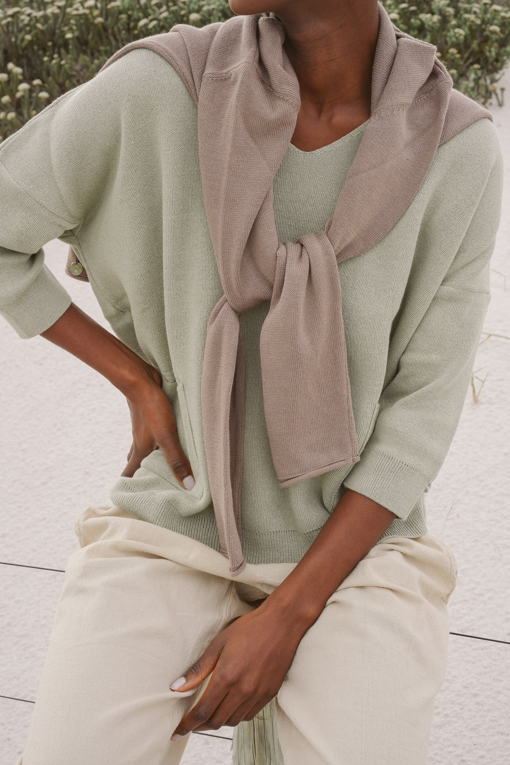 Justine Cotton V-Neck Knit