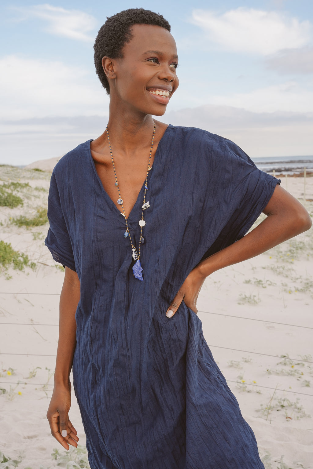 Sage Cotton Flowy Kaftan