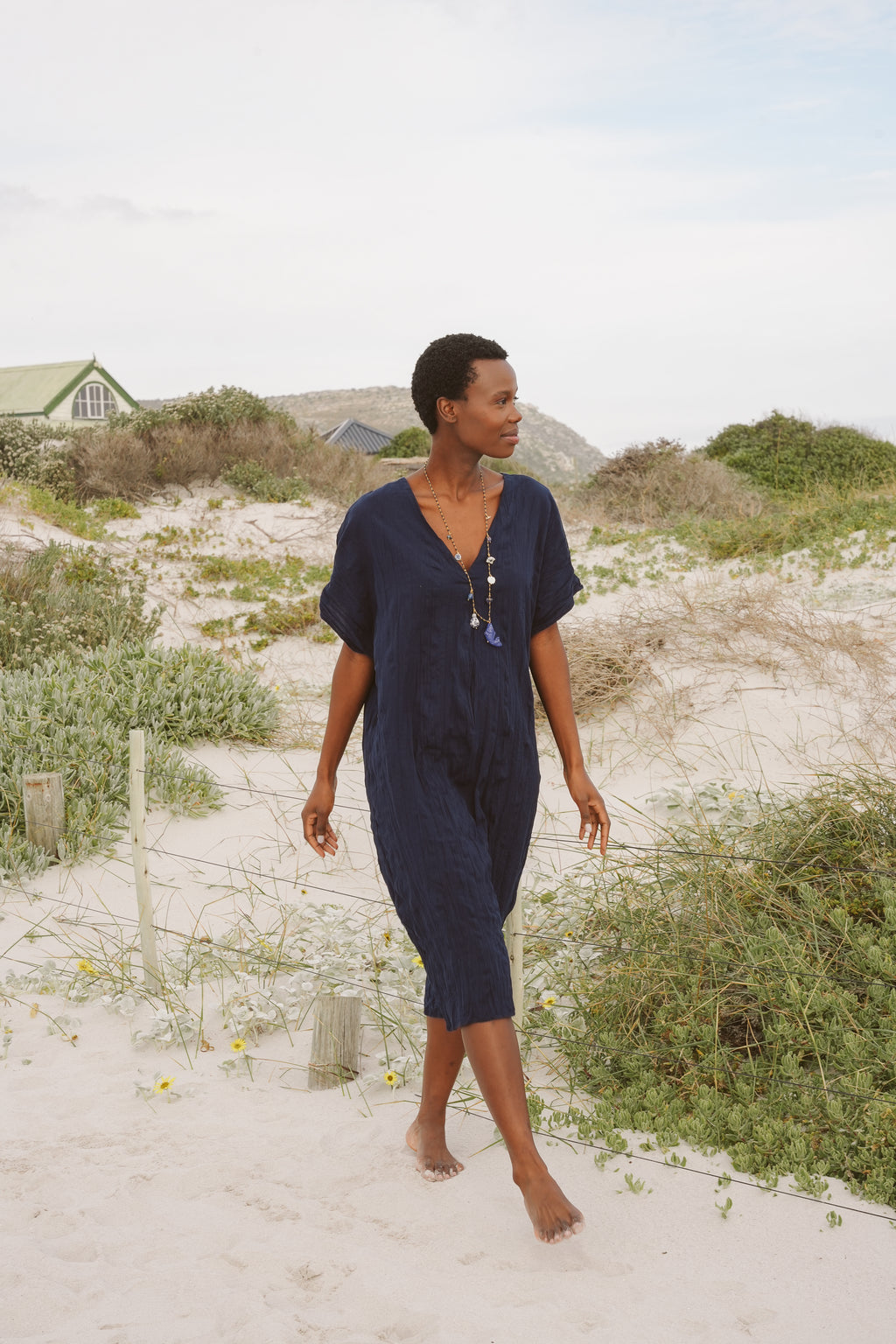 Sage Cotton Flowy Kaftan