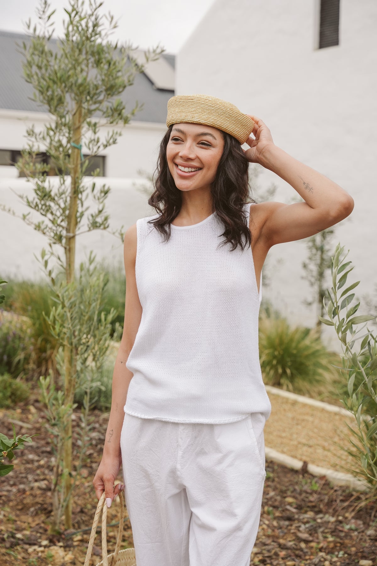 Allison Cotton Round-Neck Vest