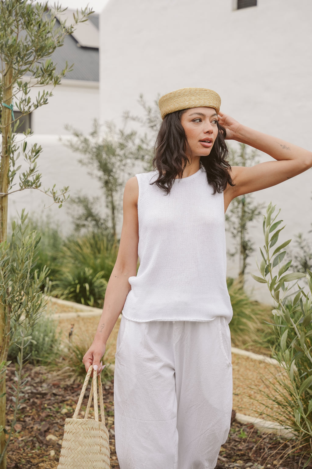 Allison Cotton Round-Neck Vest