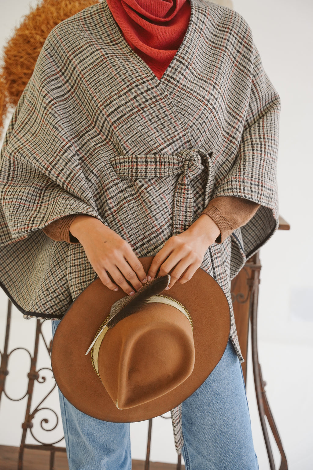 Sarah Wool-Blend Poncho