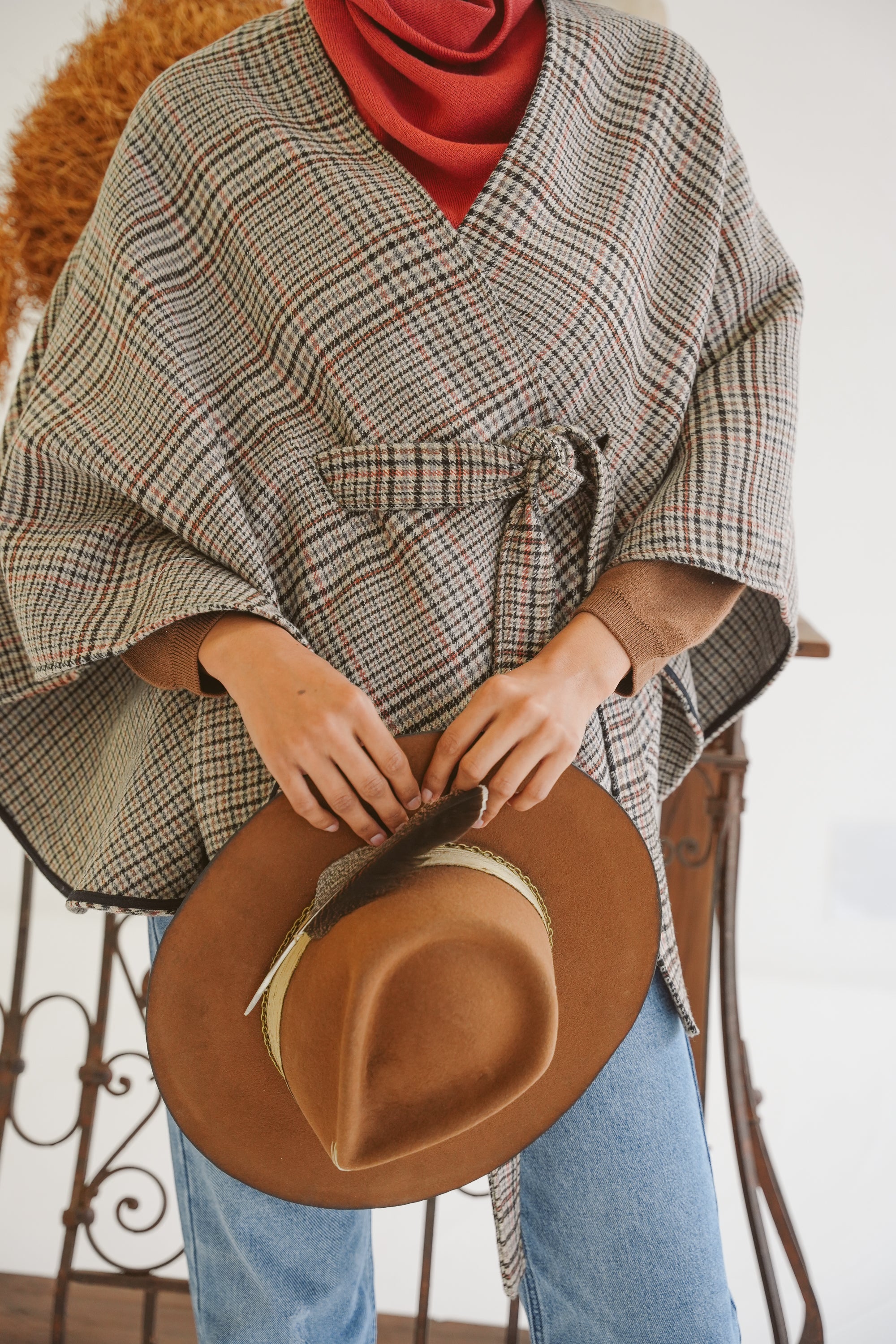 Sarah Wool-Blend Poncho