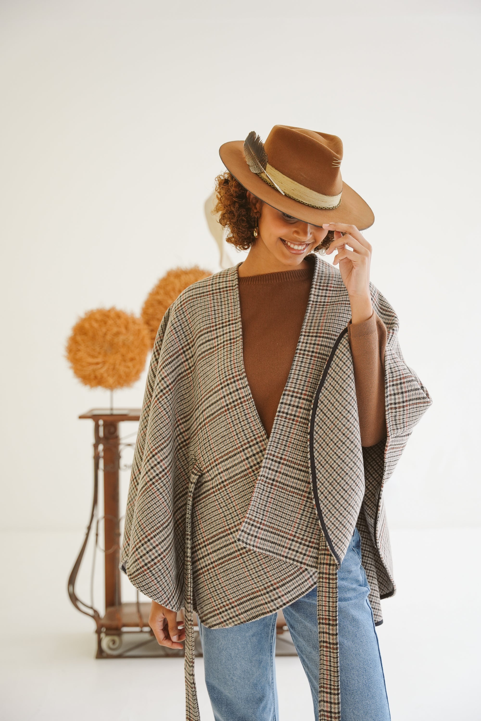 Sarah Wool-Blend Poncho
