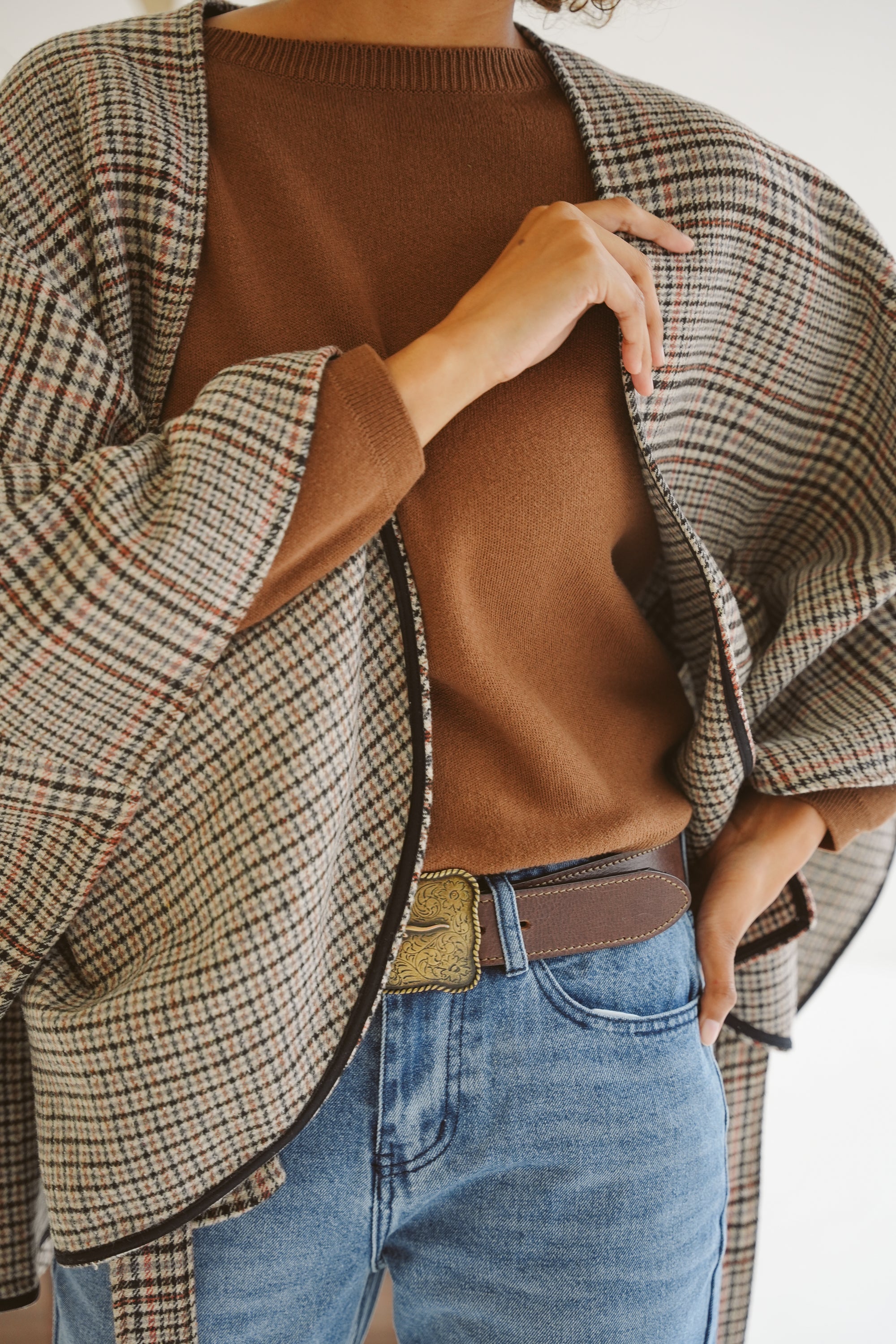Sarah Wool-Blend Poncho