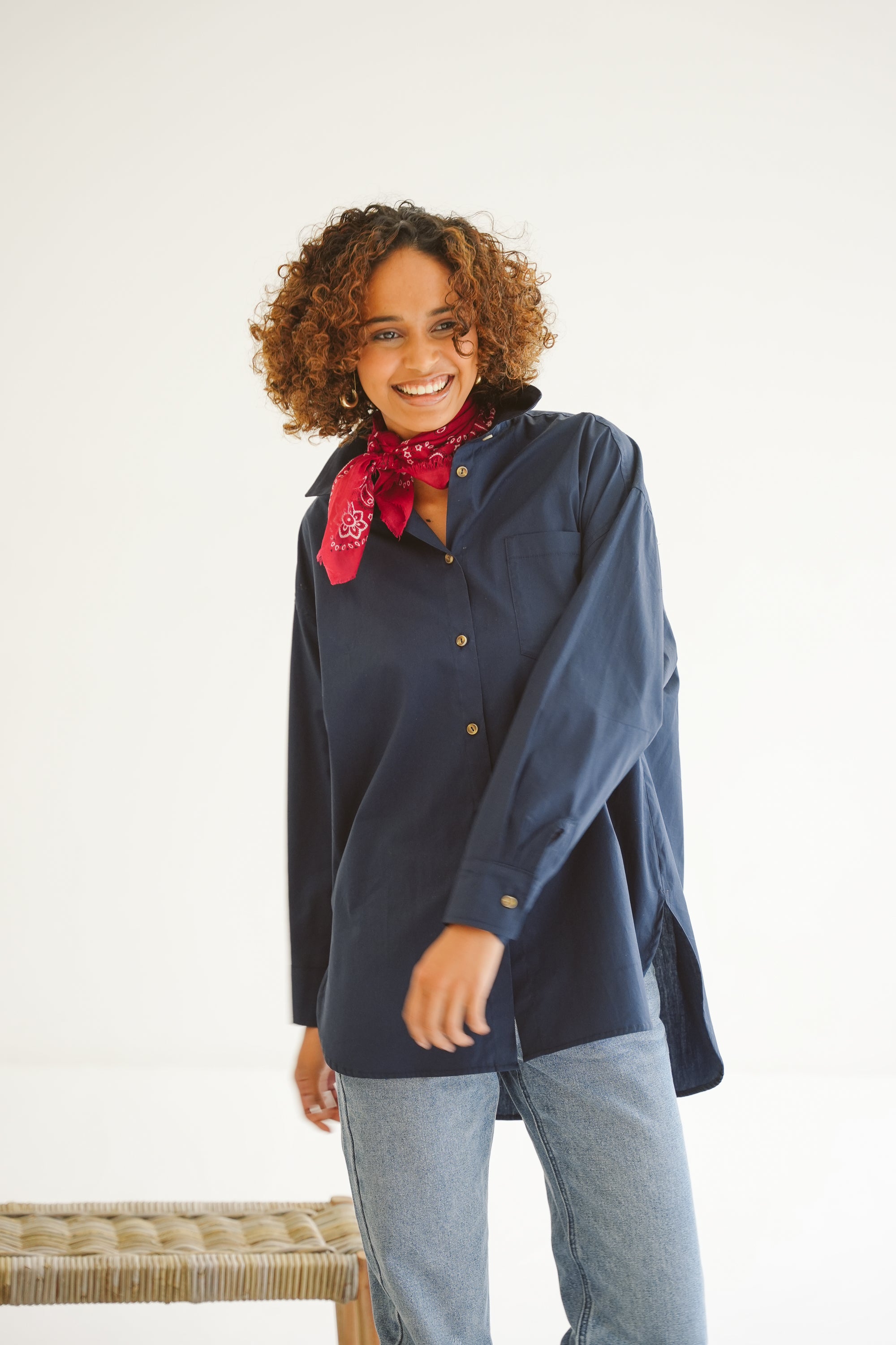 Sadie Cotton Poplin Boyfriend Shirt