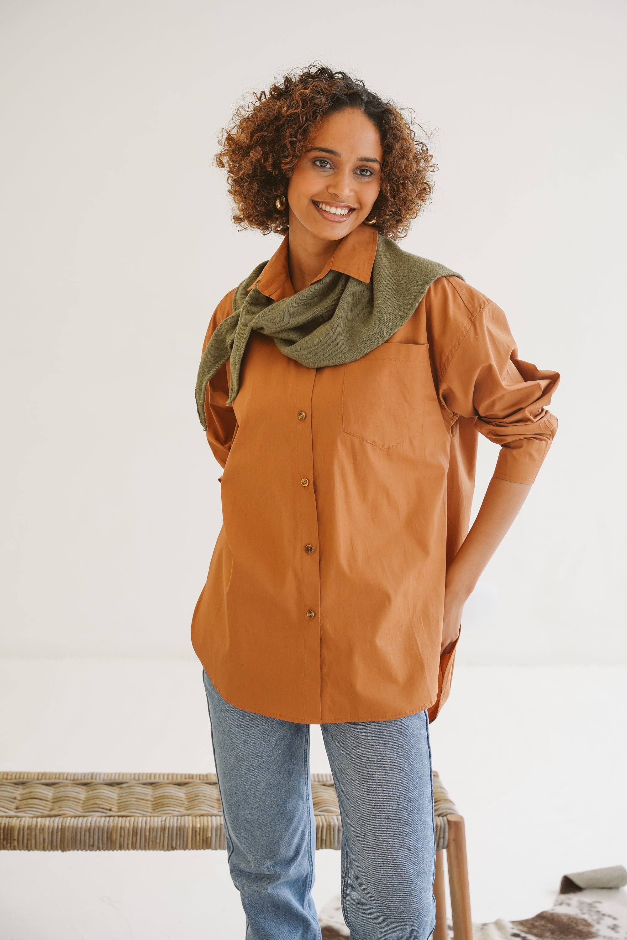 Sadie Cotton Poplin Boyfriend Shirt