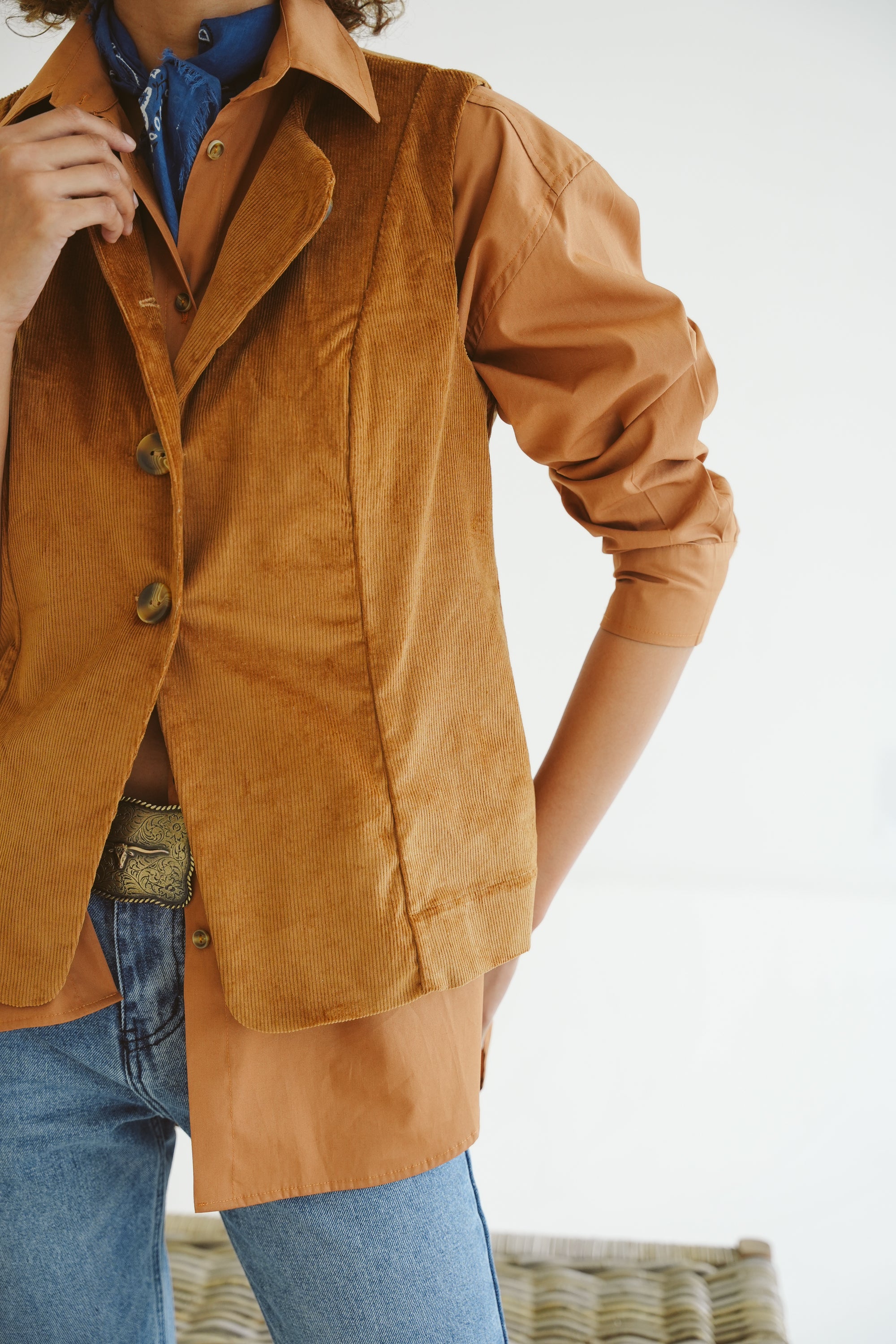 Sammi Cotton Corduroy Fitted Waistcoat