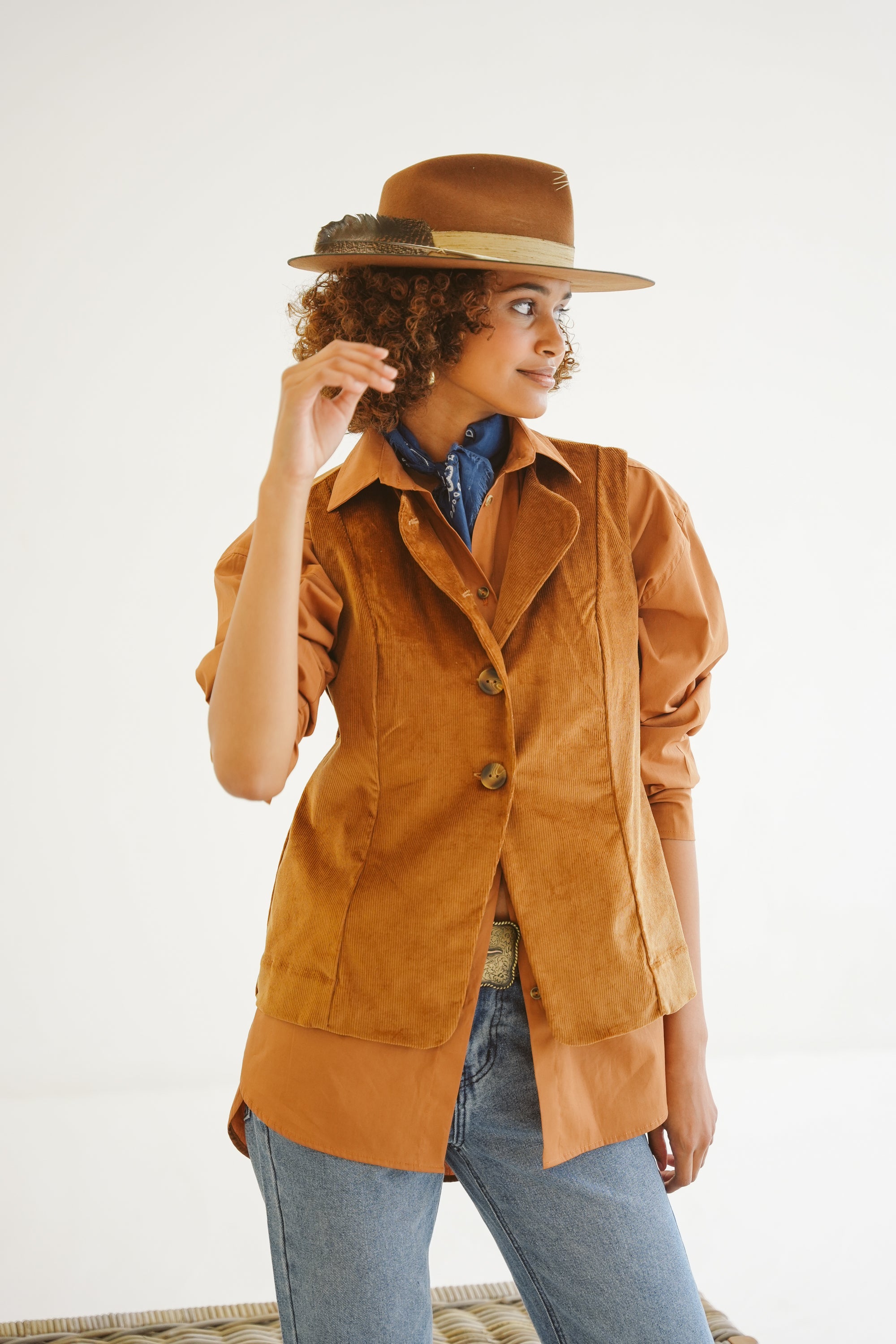 Sammi Cotton Corduroy Fitted Waistcoat