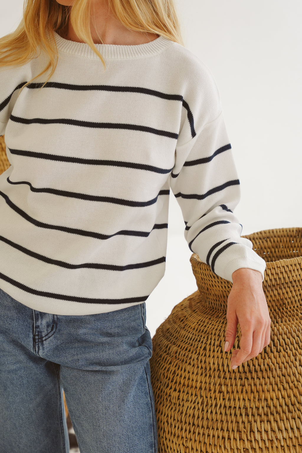 Sasha Cotton Round-Neck Knit