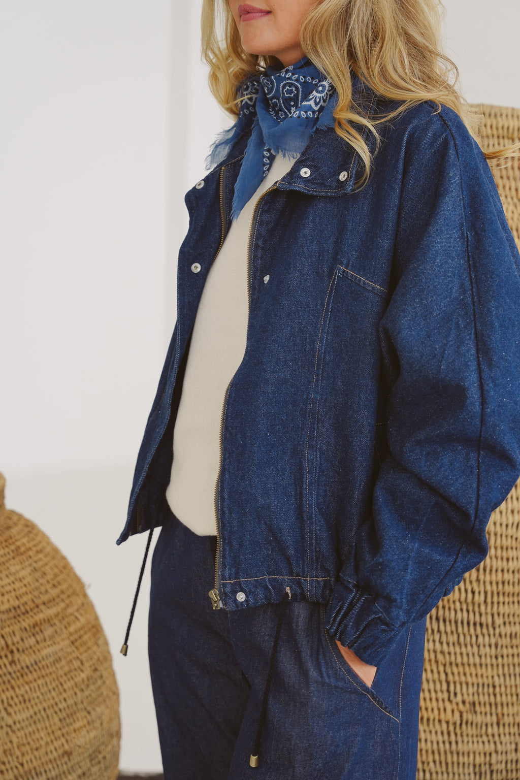 Jackie Denim Bomber Jacket