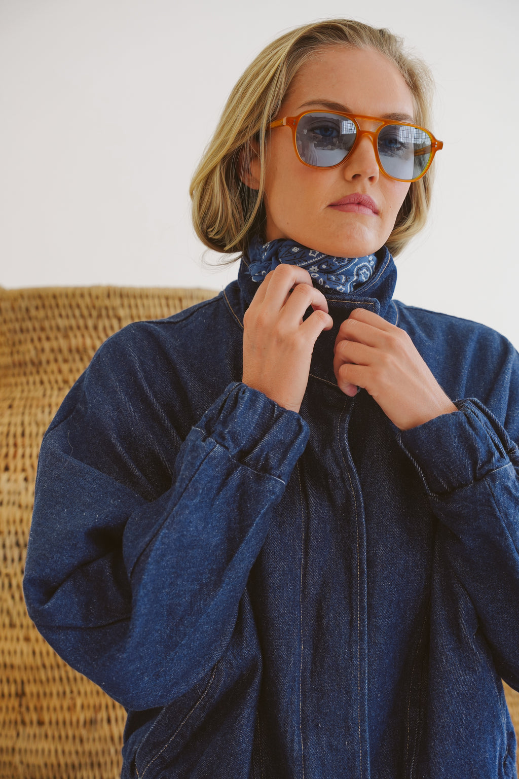 Jackie Denim Bomber Jacket