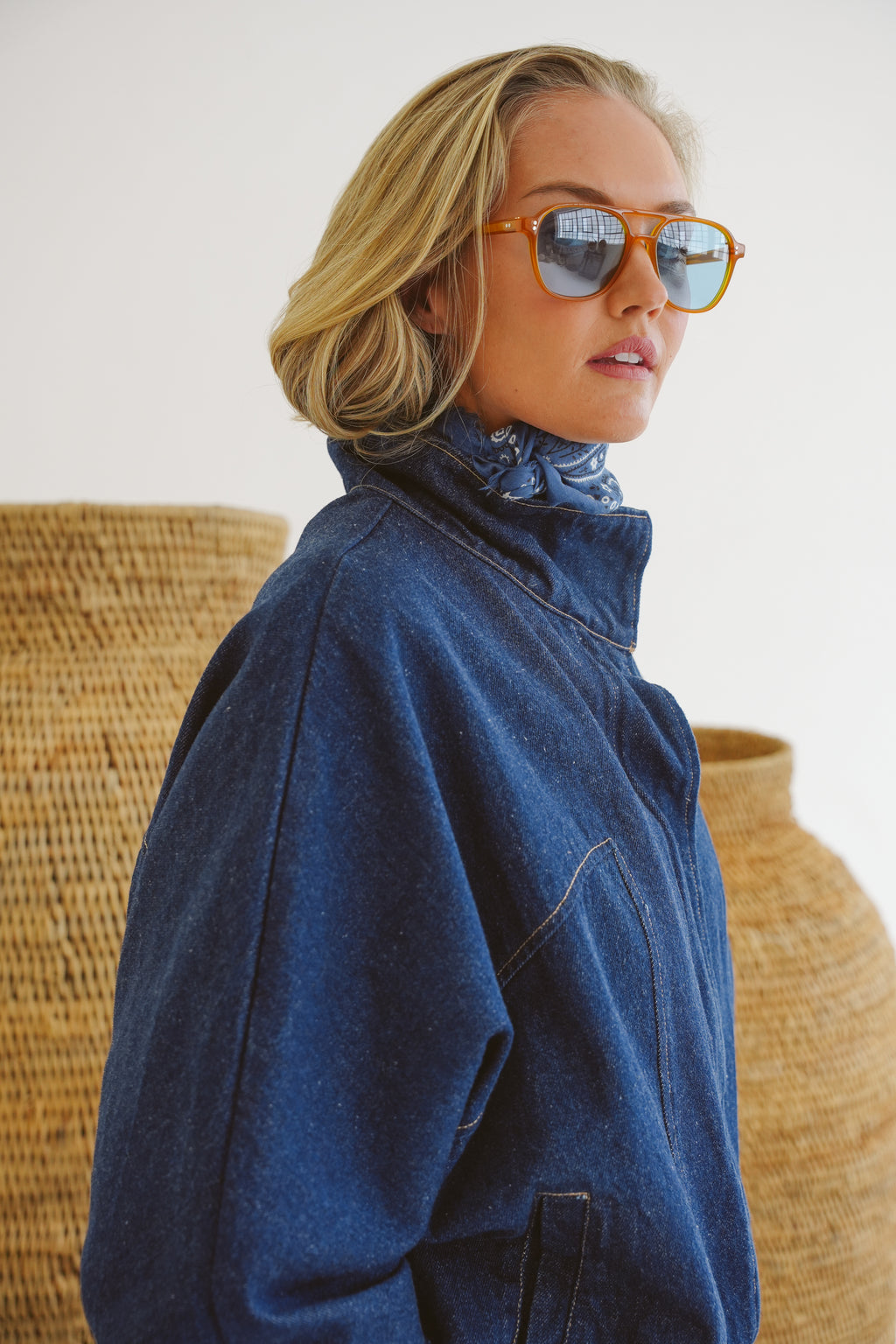 Jackie Denim Bomber Jacket