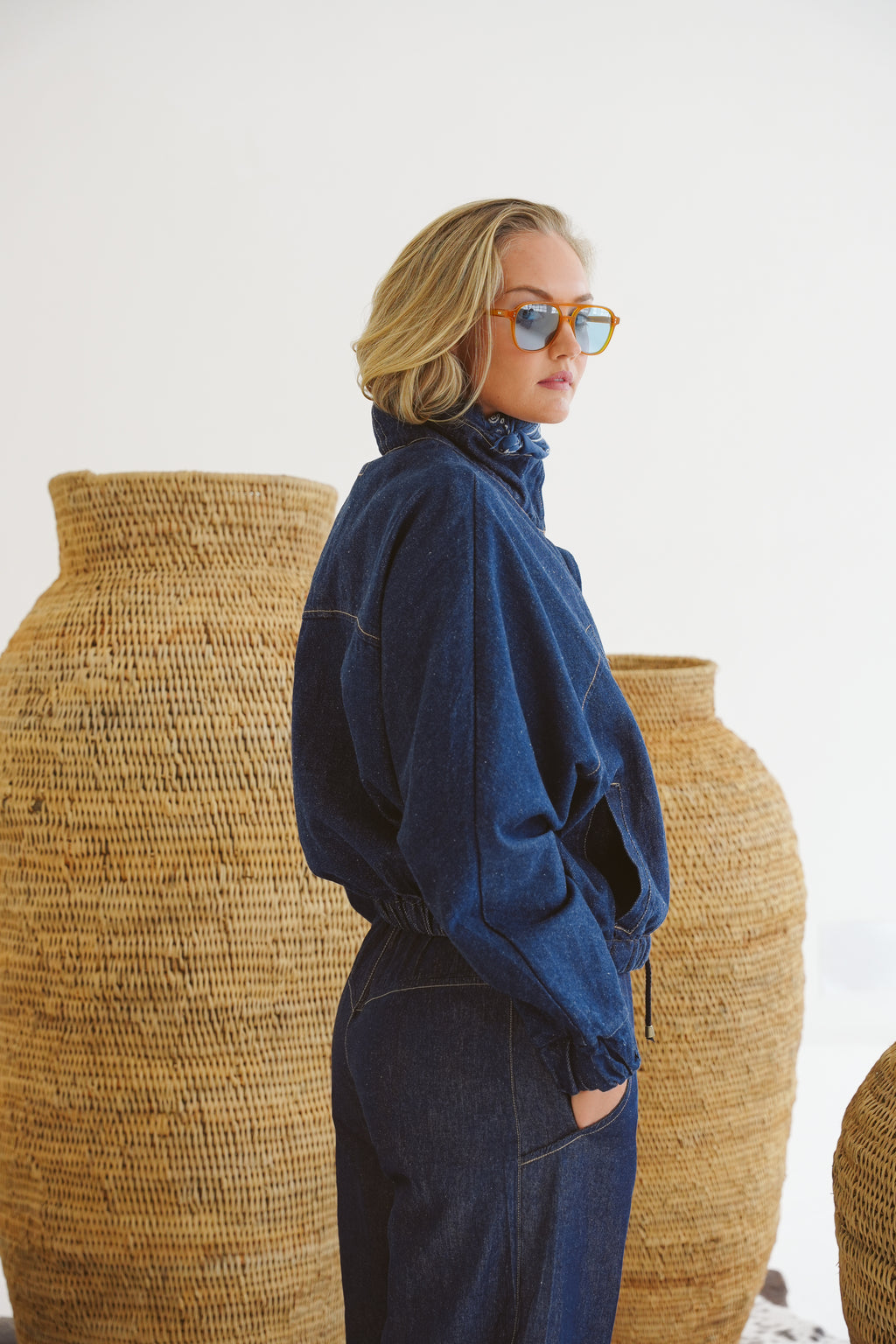 Jackie Denim Bomber Jacket