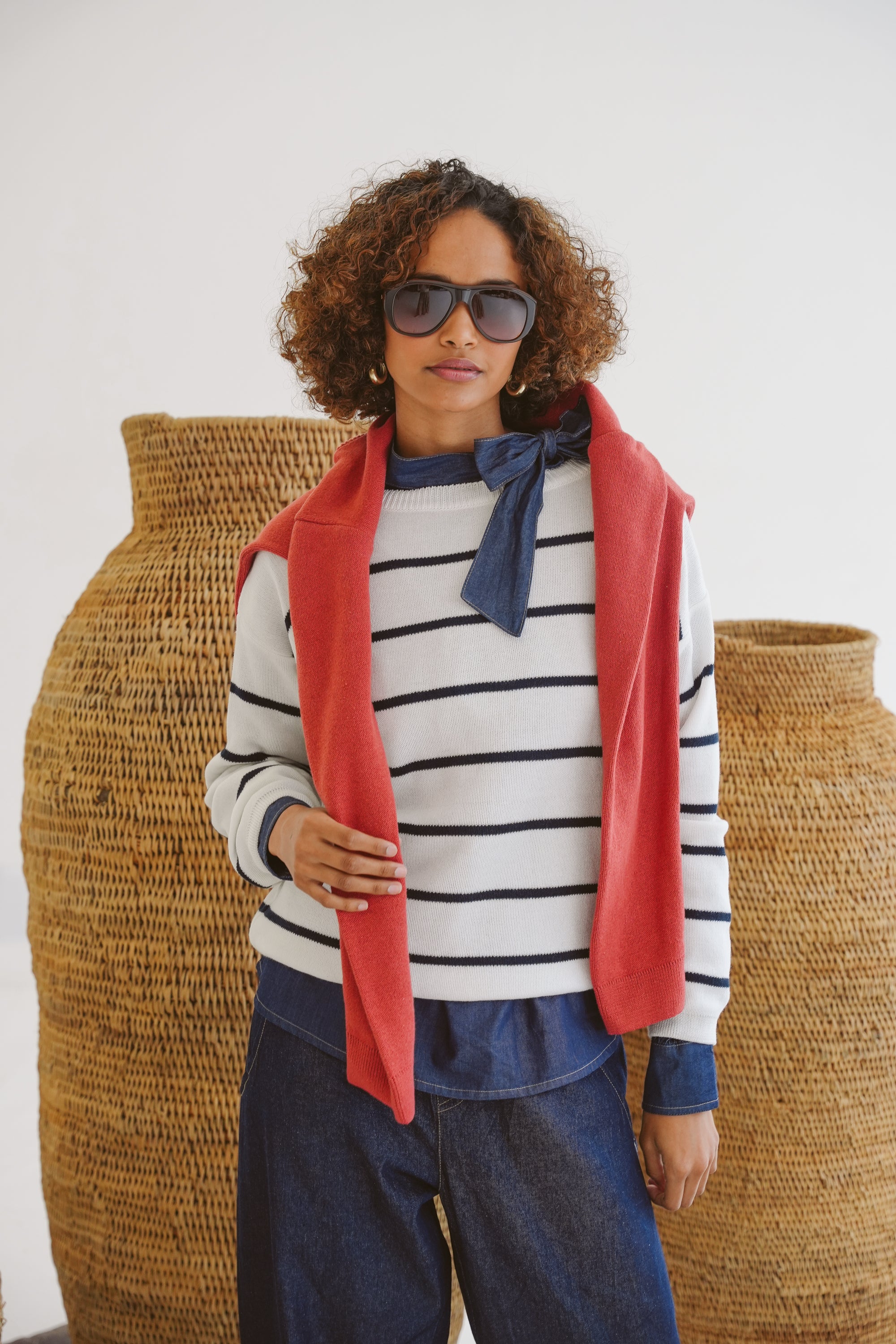 Sasha Cotton Round-Neck Knit