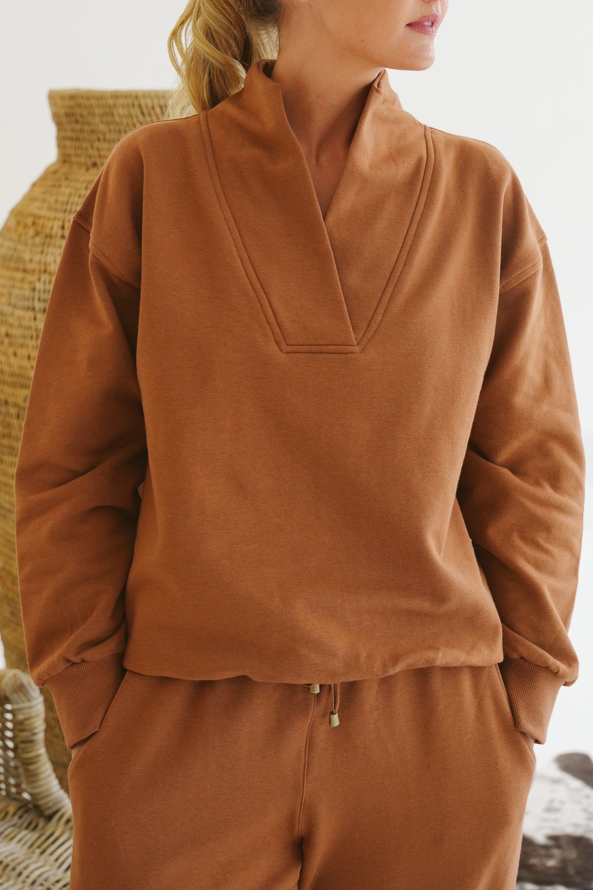 Kira Modal Fleece High-Neck Top