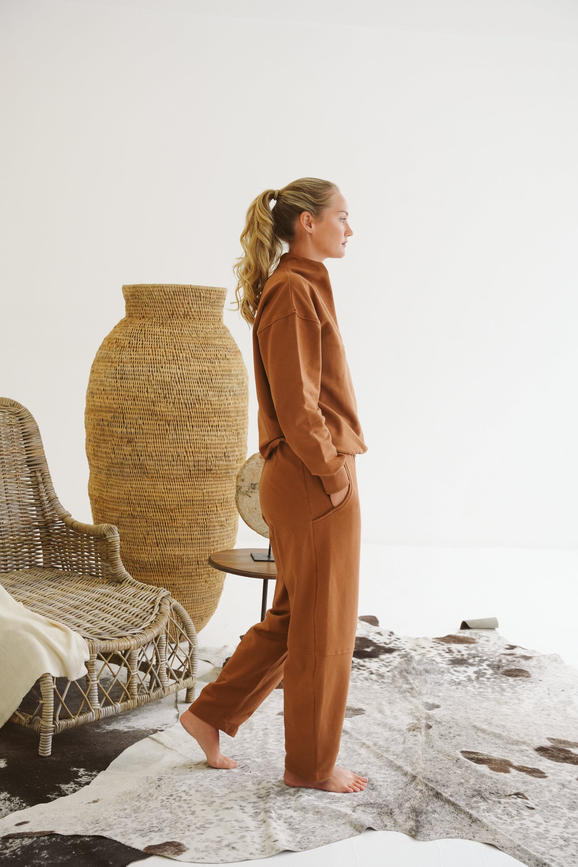 Kira Modal Fleece High-Neck Top