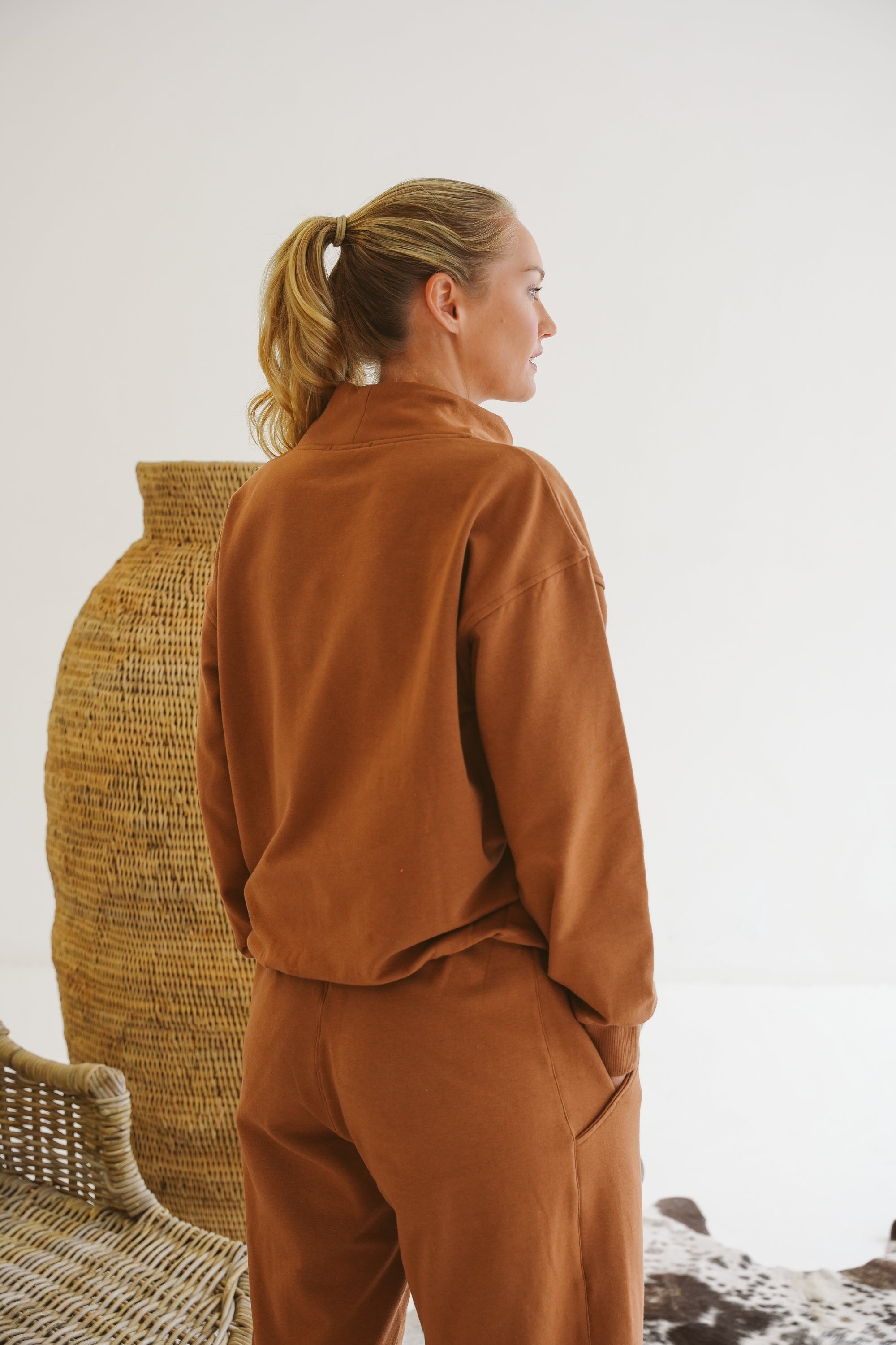 Kira Modal Fleece High-Neck Top