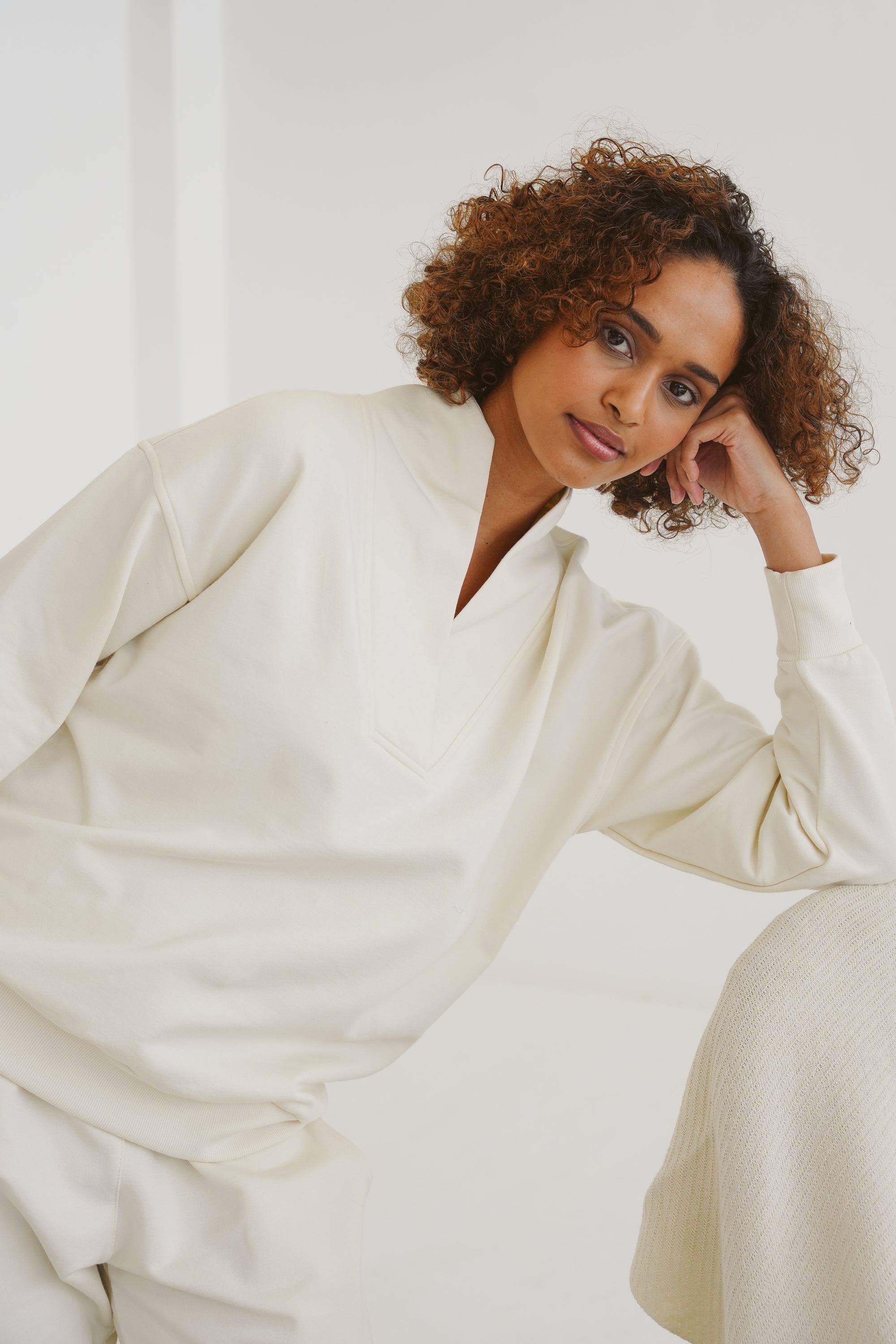 Kira Modal Fleece High-Neck Top