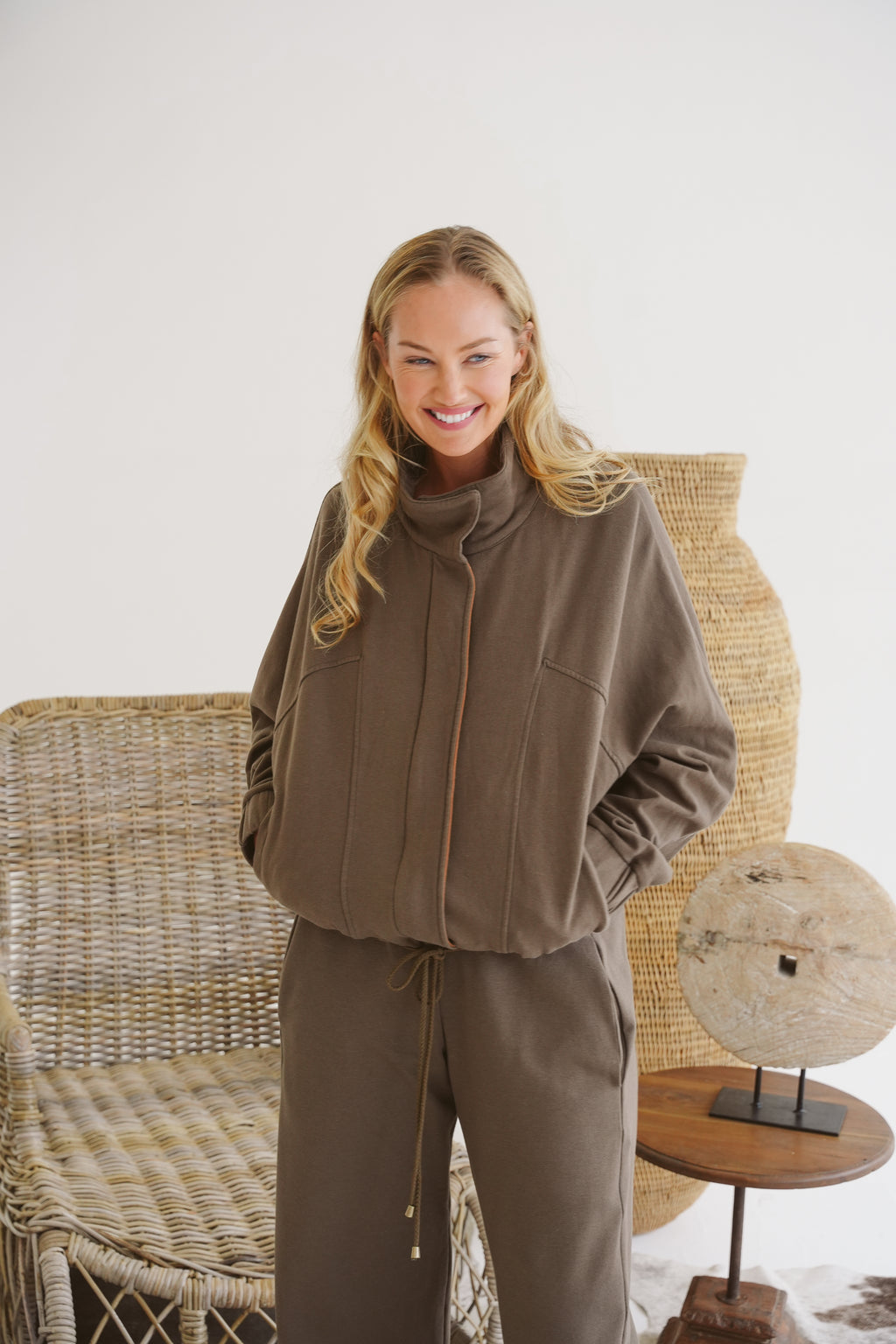 Jackie Modal Fleece Bomber Jacket