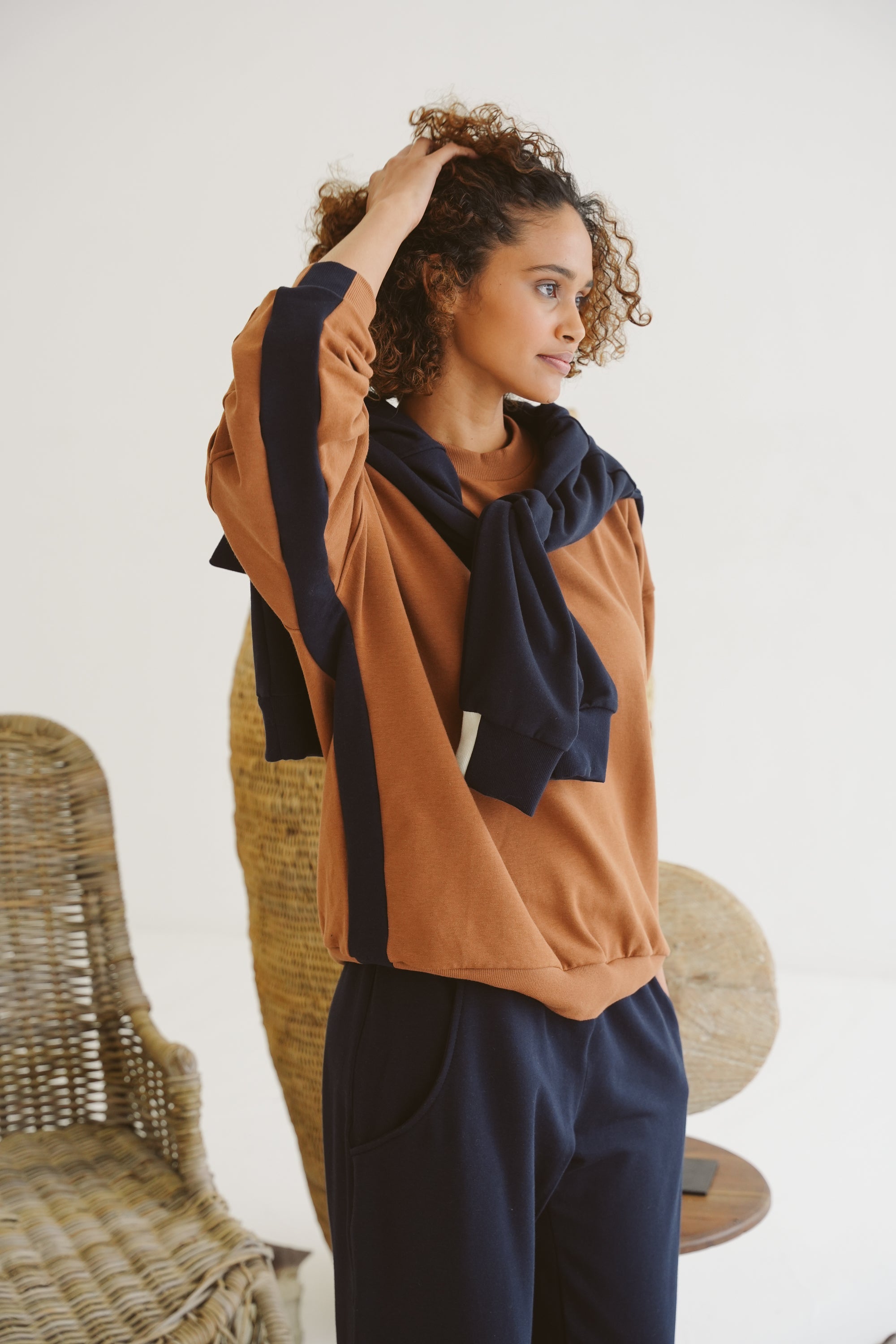 Ali Modal Fleece Crew-Neck Sweatshirt