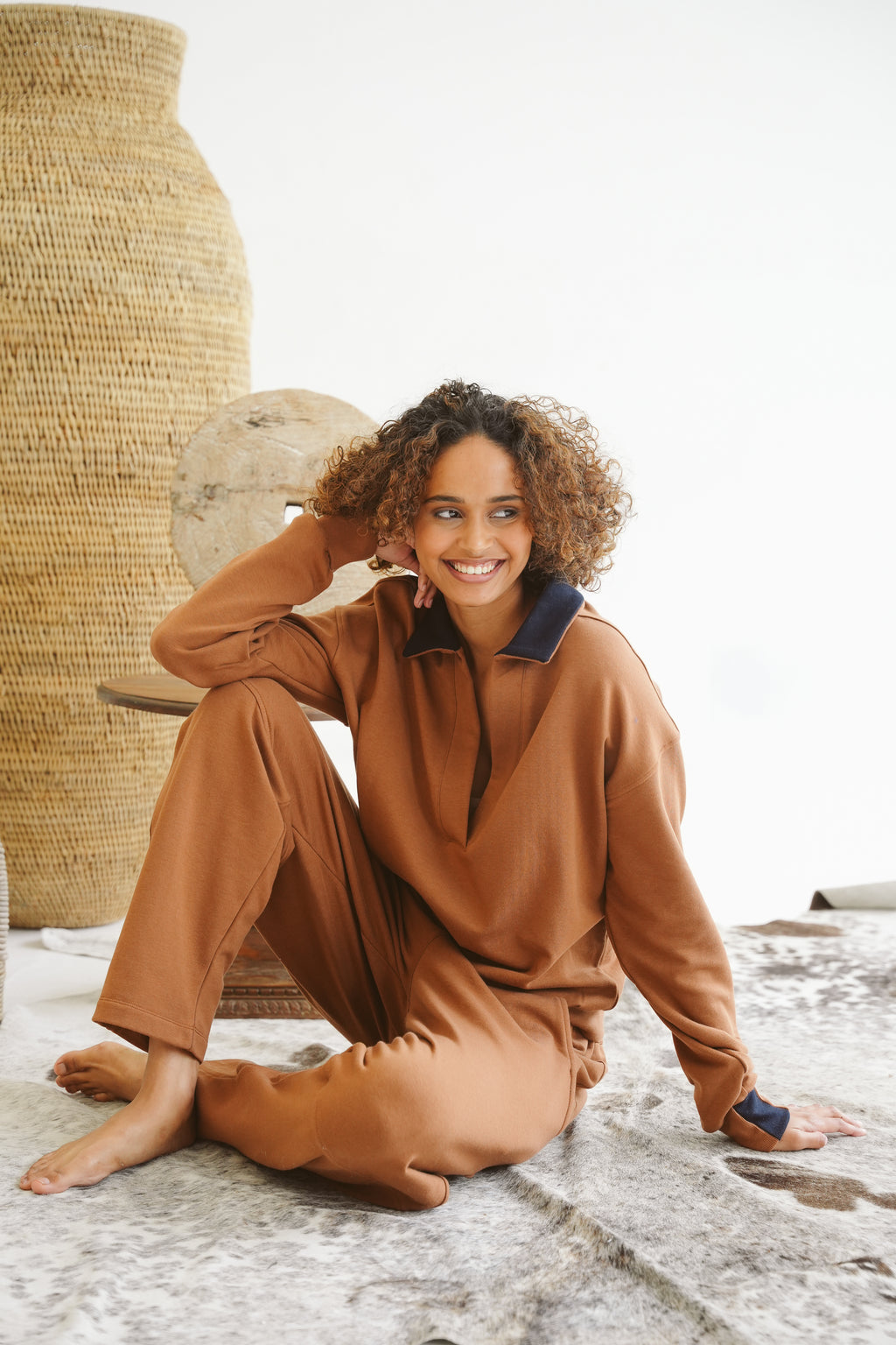 Blake Modal Fleece V-Neck Top