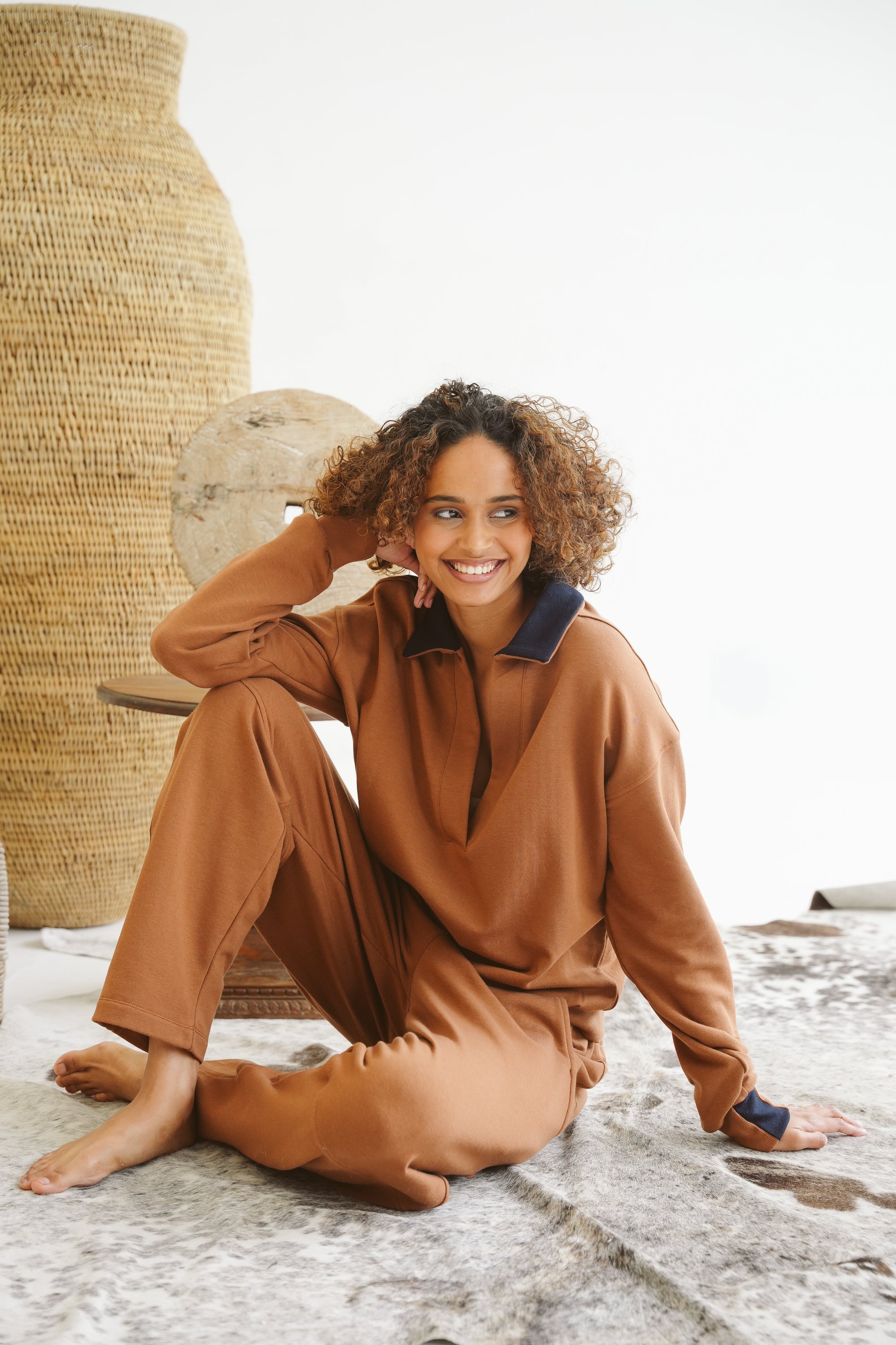 Blake Modal Fleece V-Neck Top