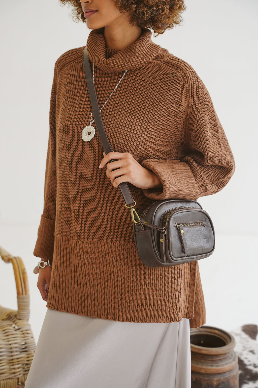 Morgan Cotton Funnel-Neck Knit