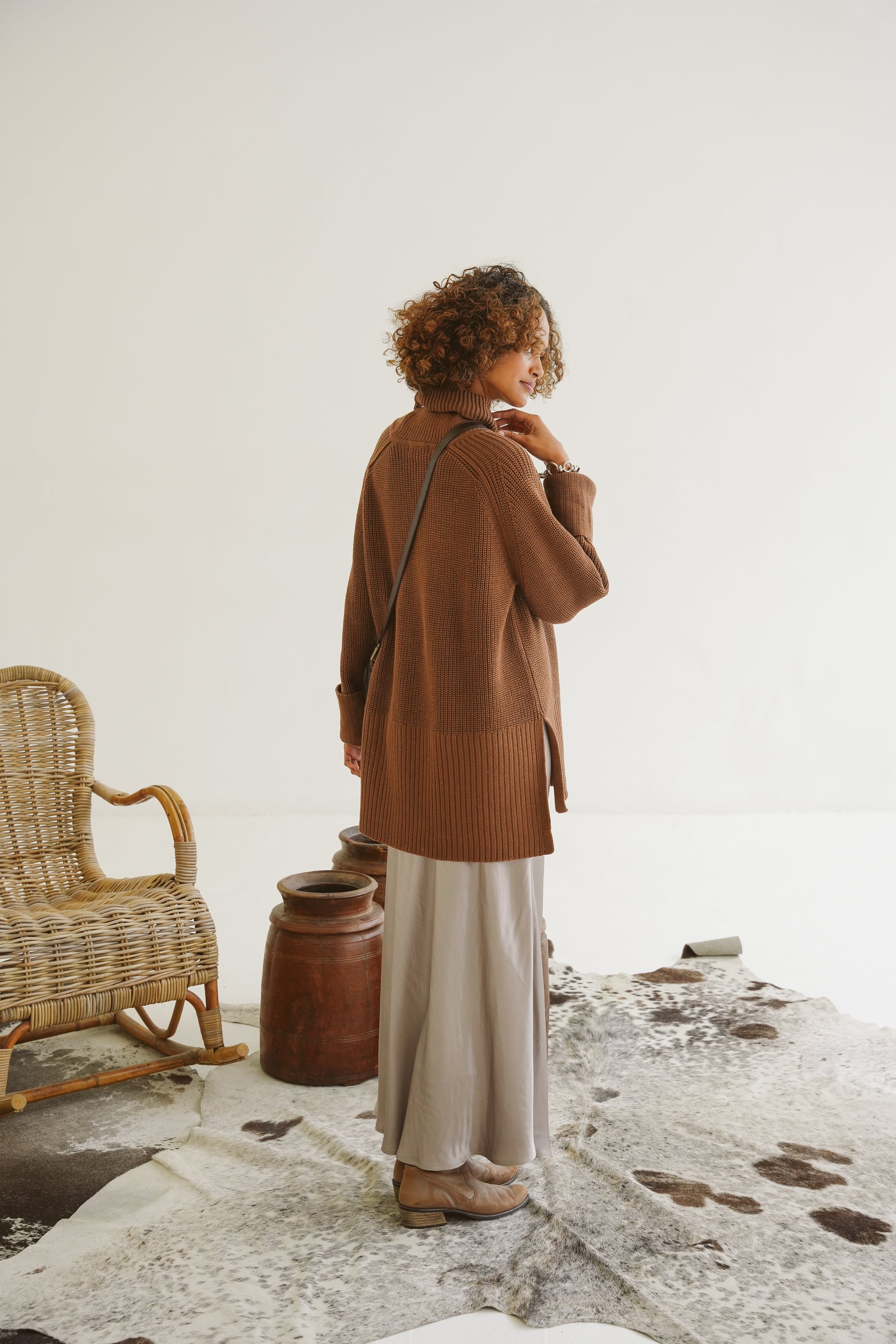 Morgan Cotton Funnel-Neck Knit