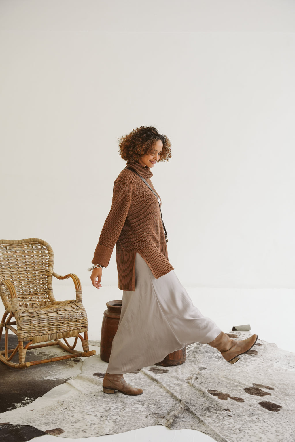 Morgan Cotton Funnel-Neck Knit