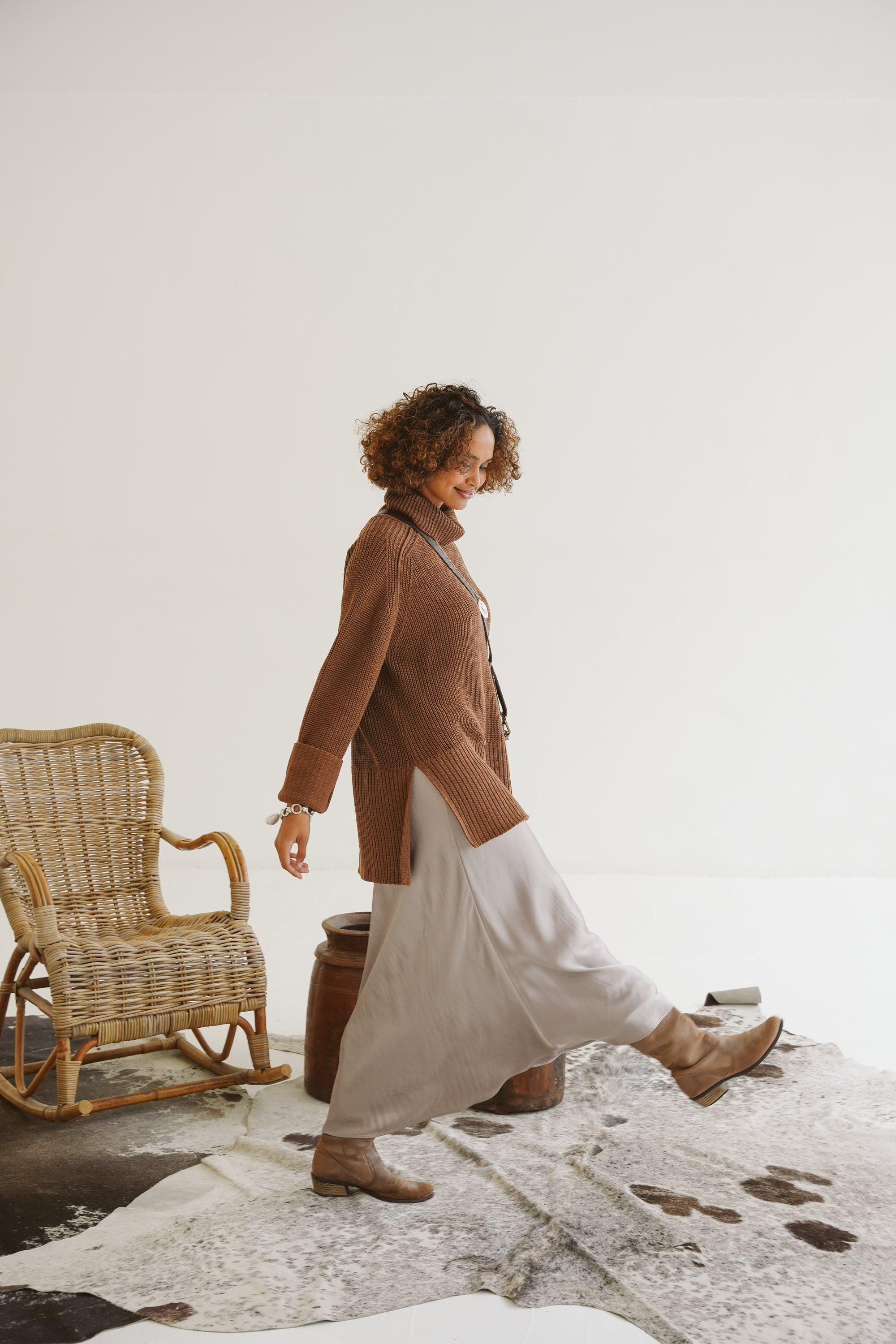 Morgan Cotton Funnel-Neck Knit