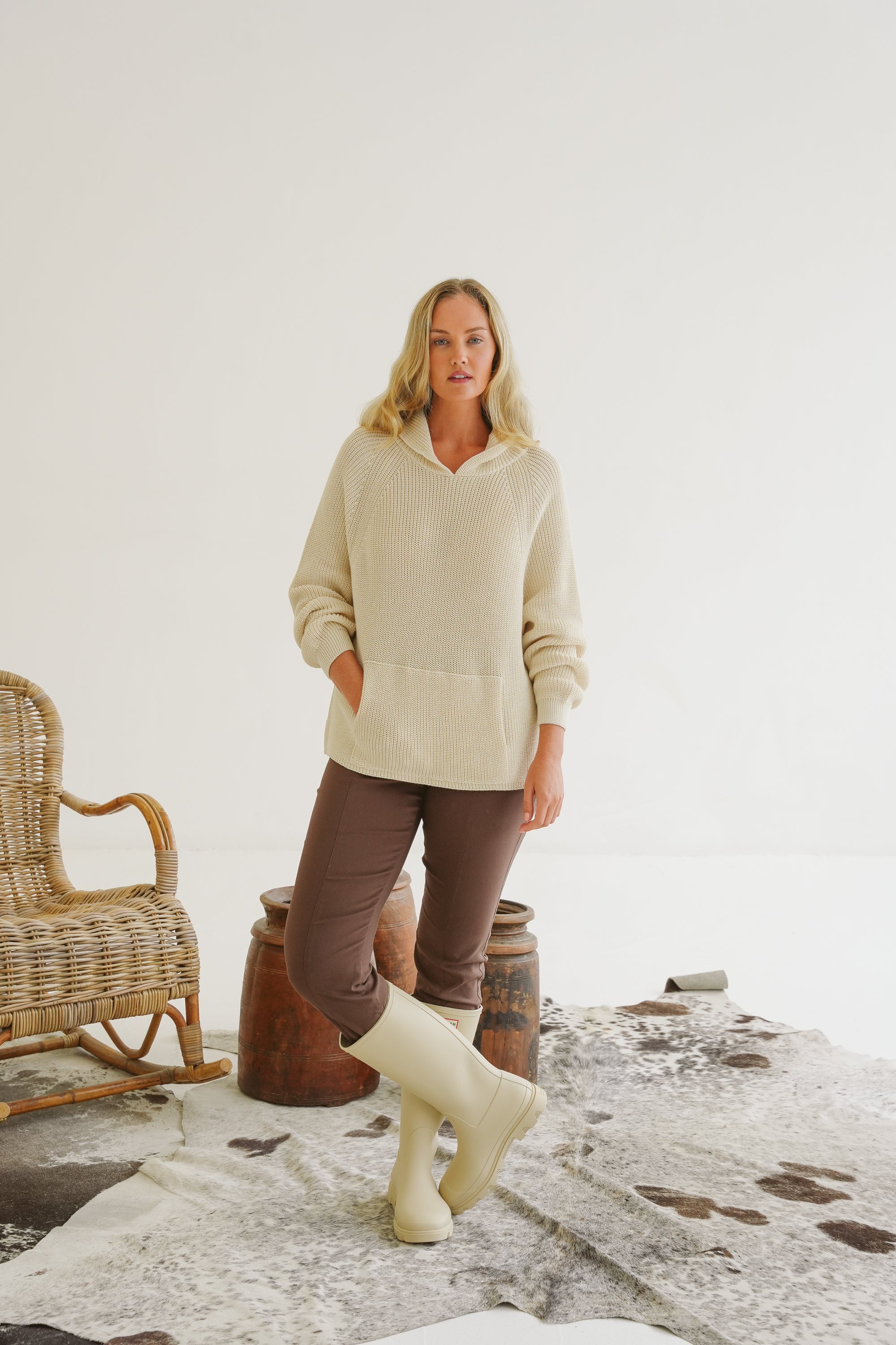 Josie Cotton Knit Hoodie