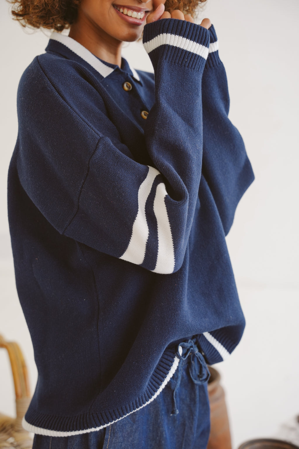 Frankie Cotton Placket Knit