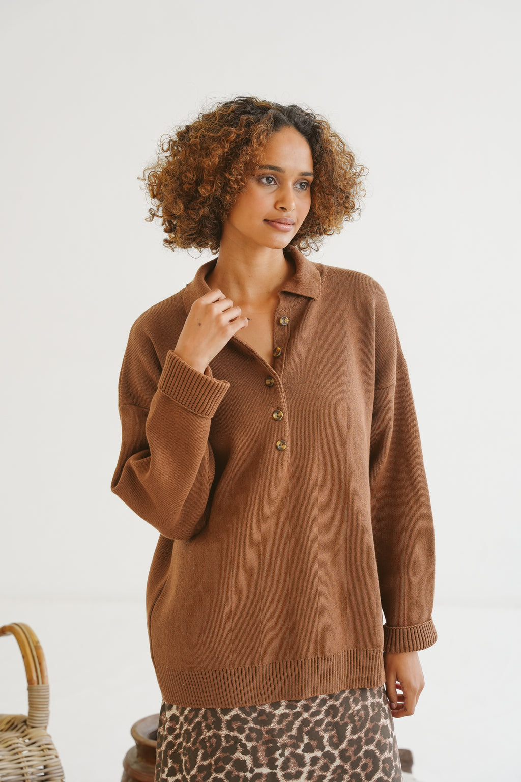 Frankie Cotton Placket Knit