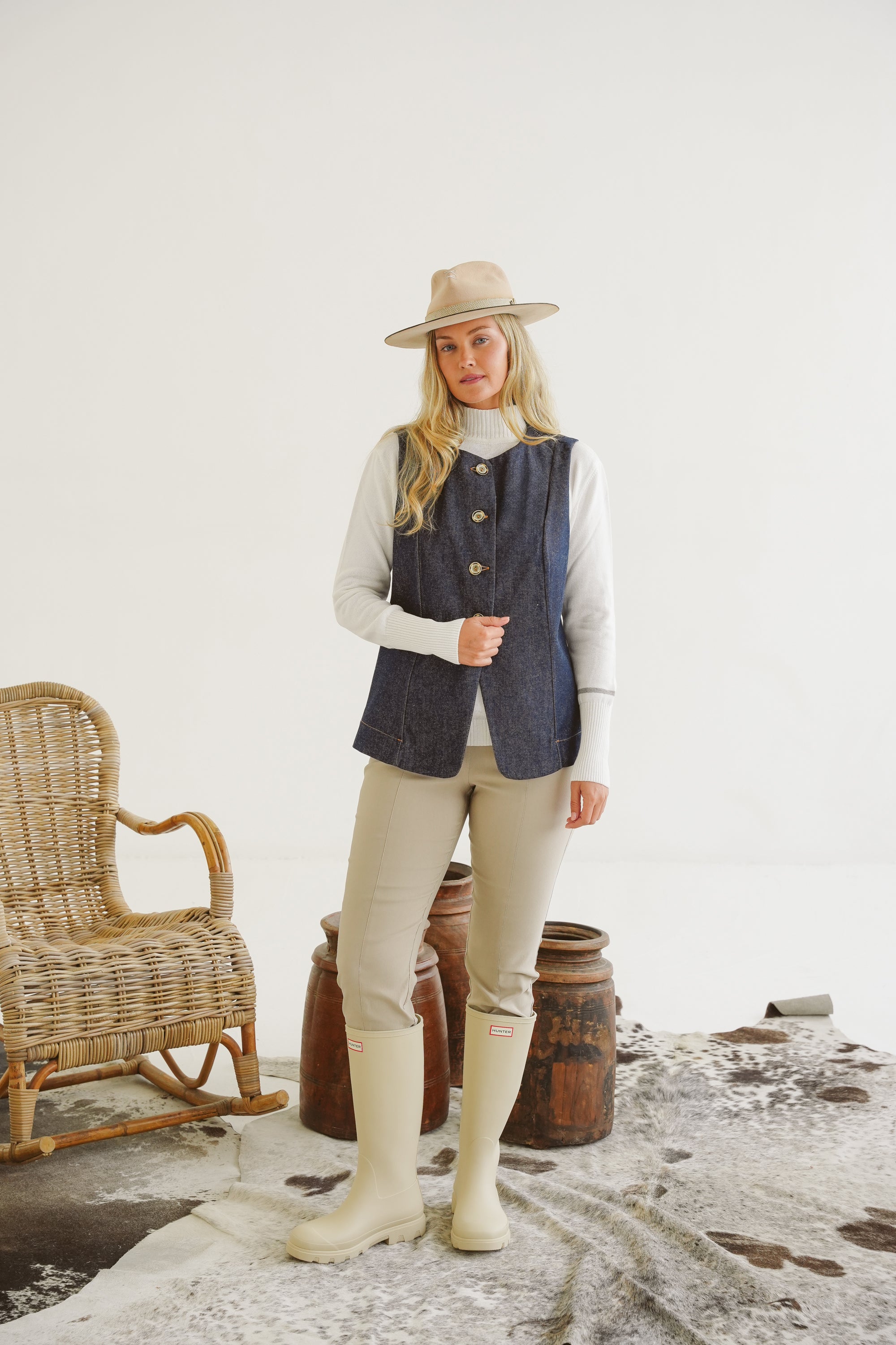 Sammi Denim Fitted Waistcoat