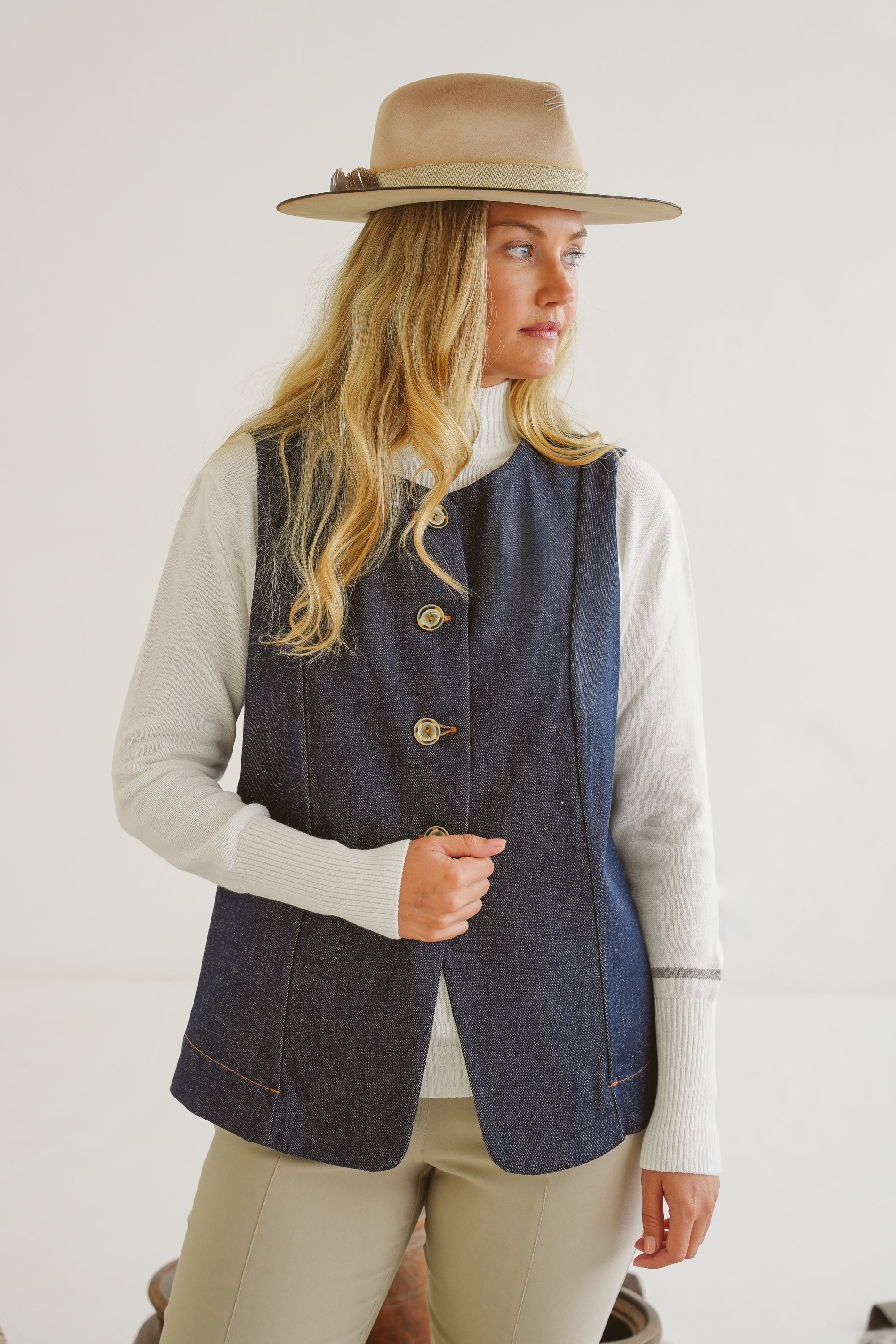 Sammi Denim Fitted Waistcoat