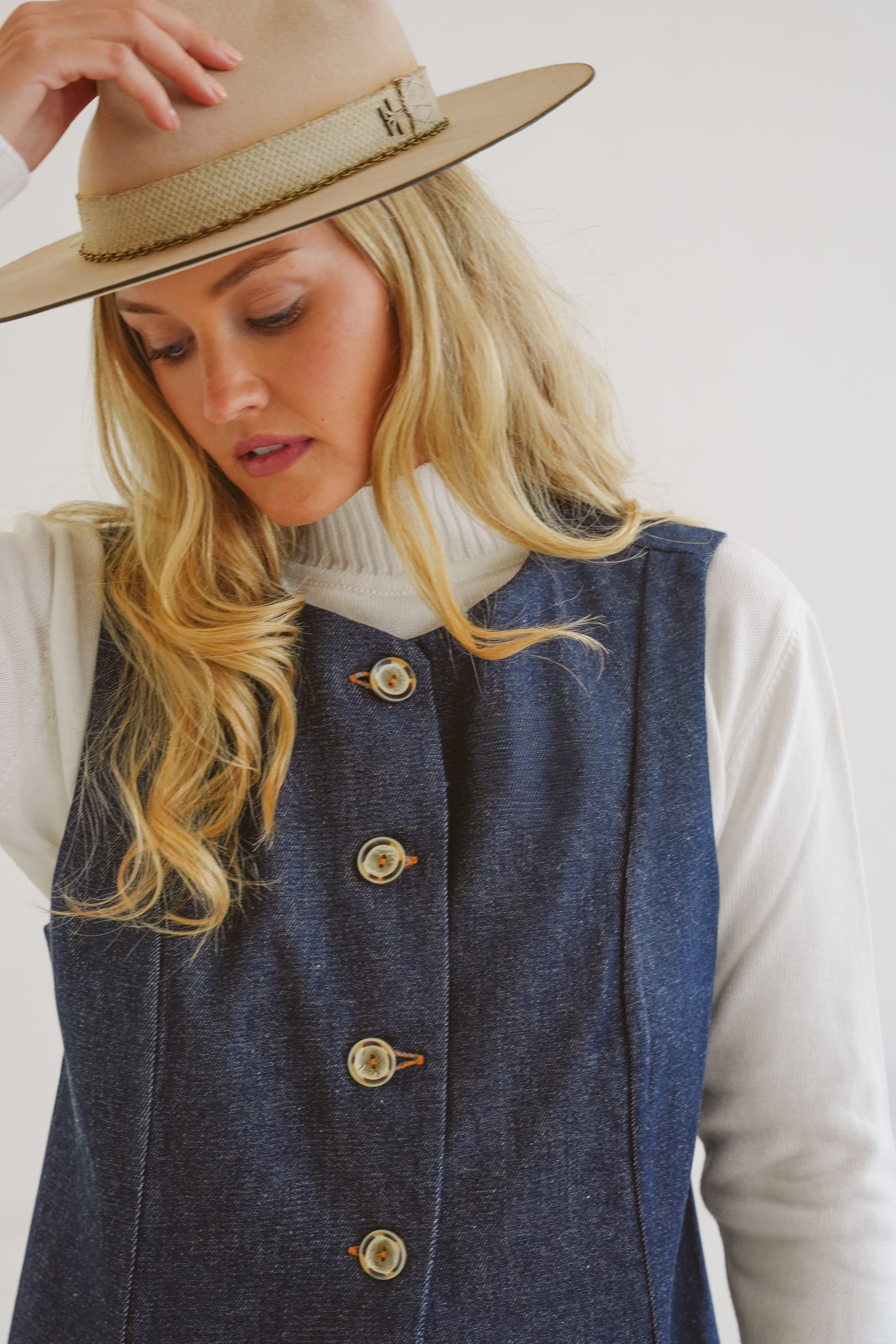 Sammi Denim Fitted Waistcoat