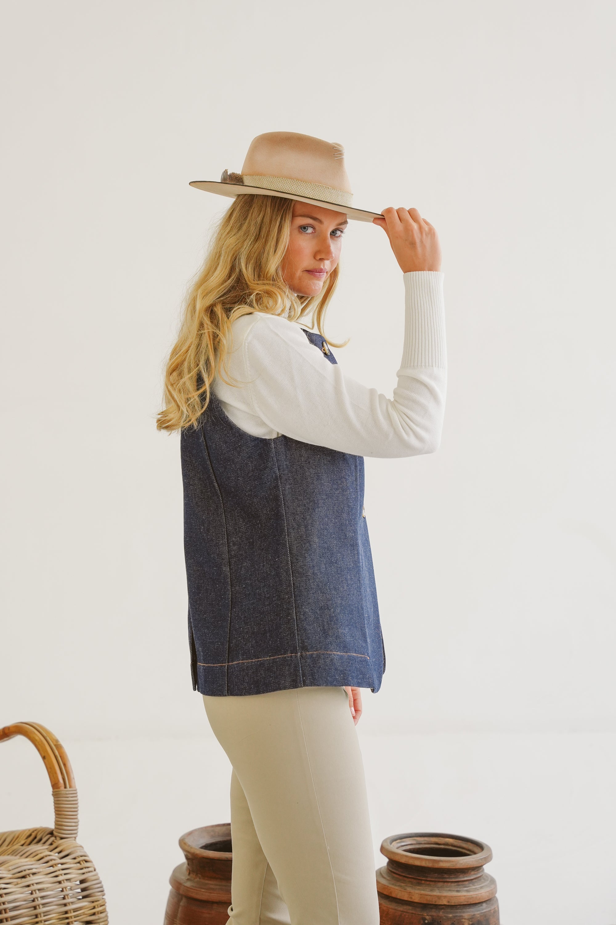 Sammi Denim Fitted Waistcoat