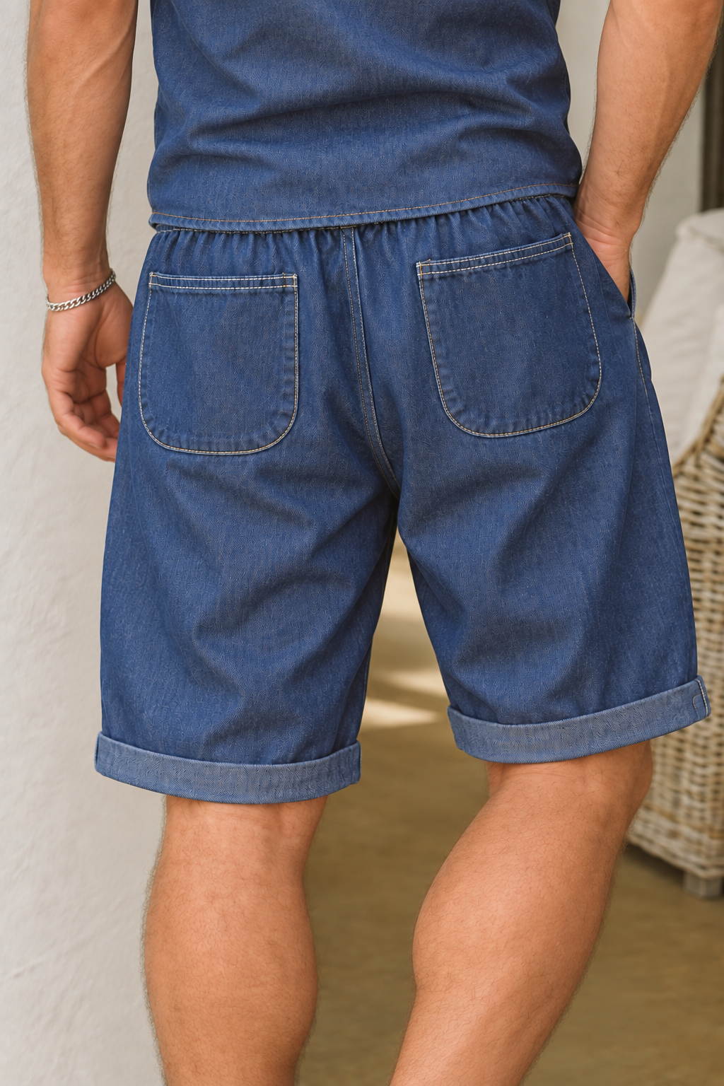 Nick Denim Drawstring Shorts