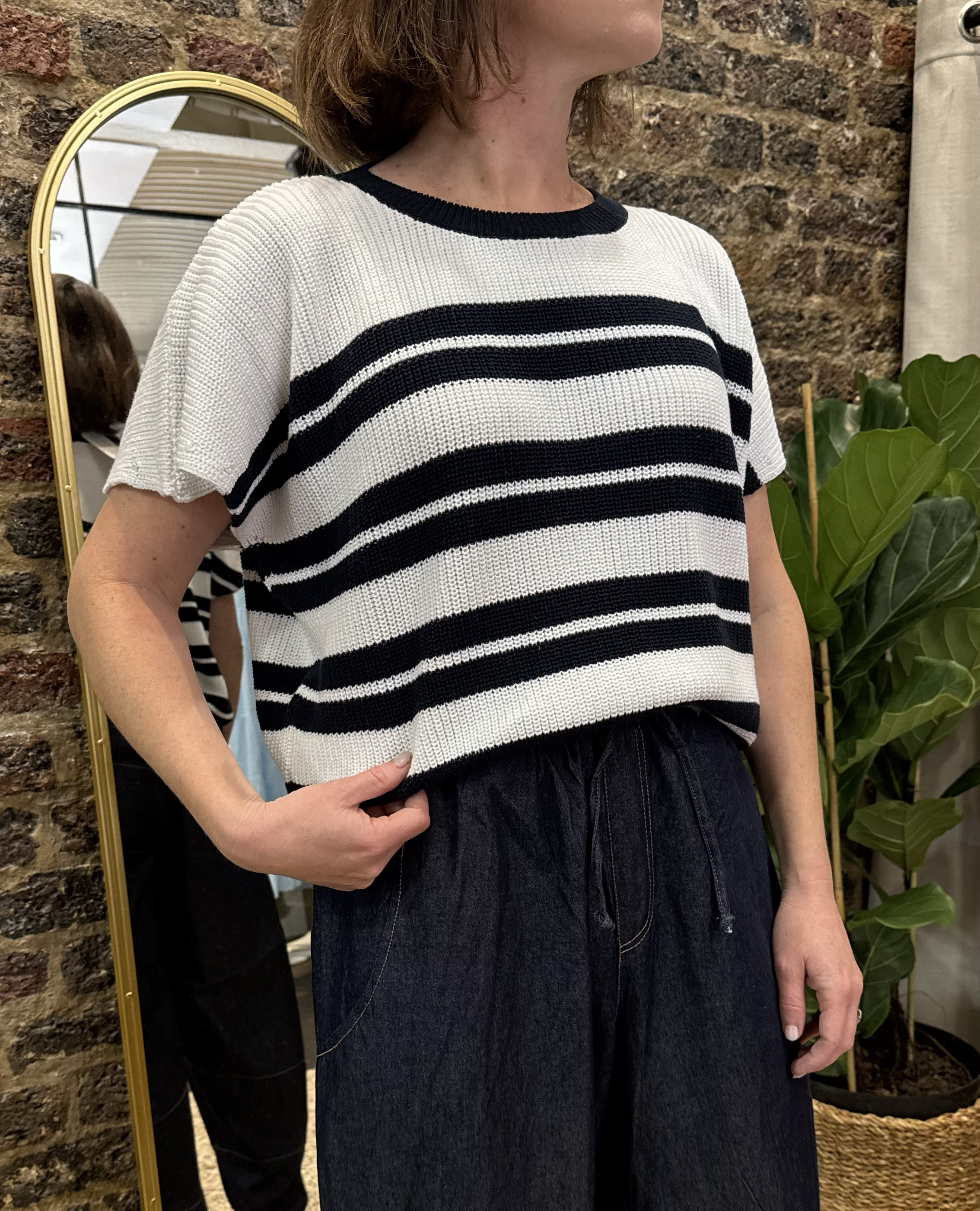 Olivia Cotton Cap-Sleeve Knit