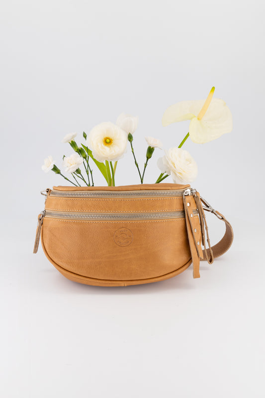 Kelly Leather Crossbody Moon Bag