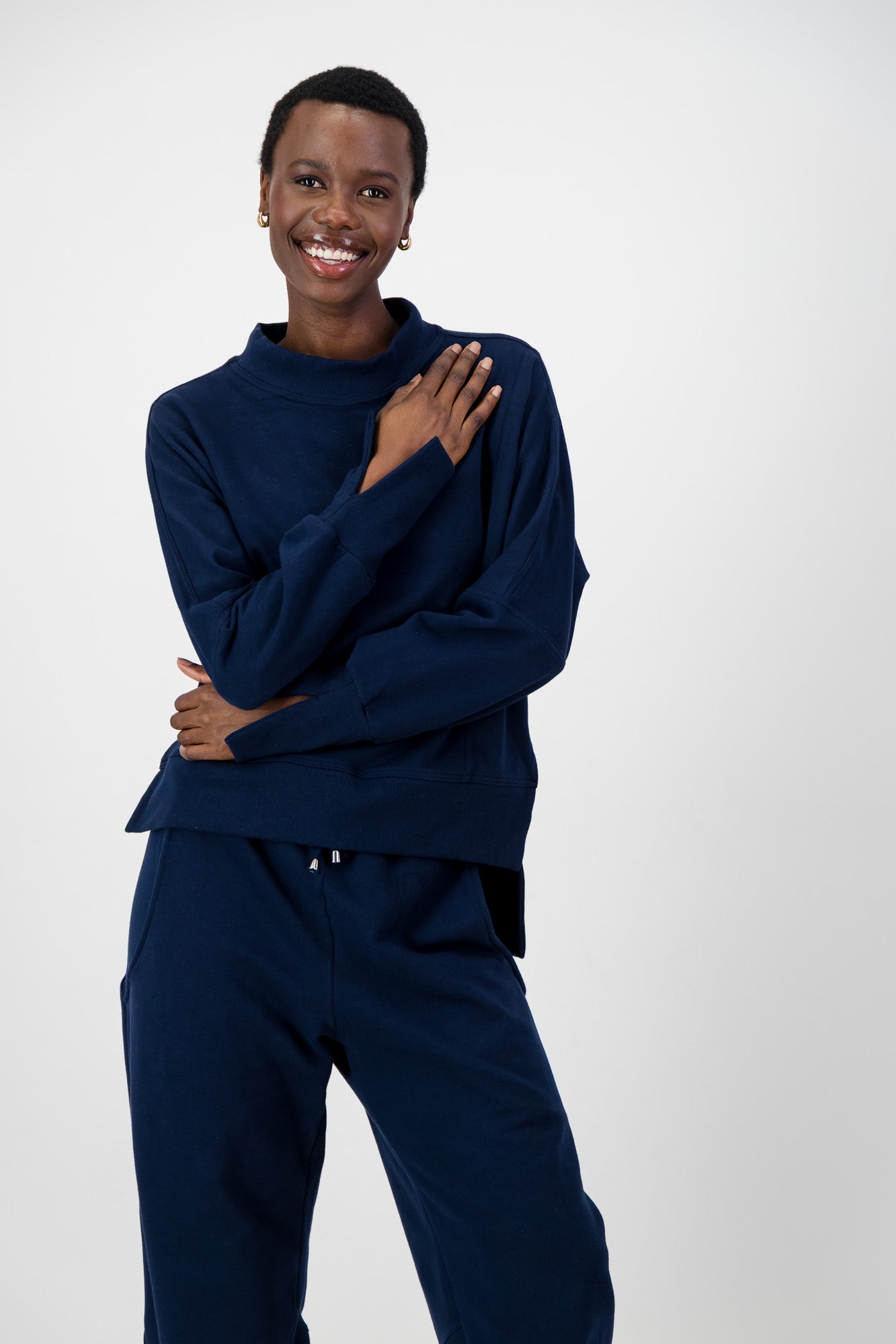 Tate Fleece Mock-Neck Top