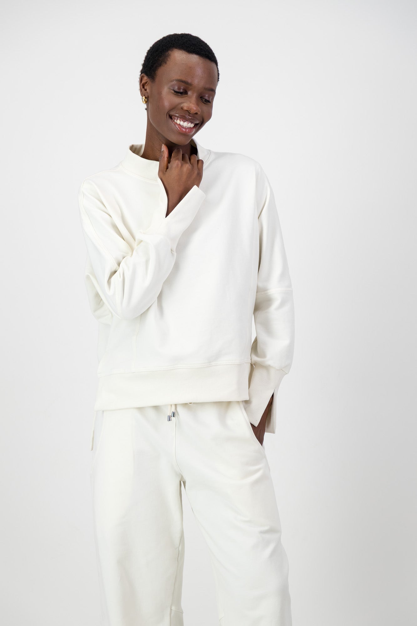 Tate Fleece Mock-Neck Top